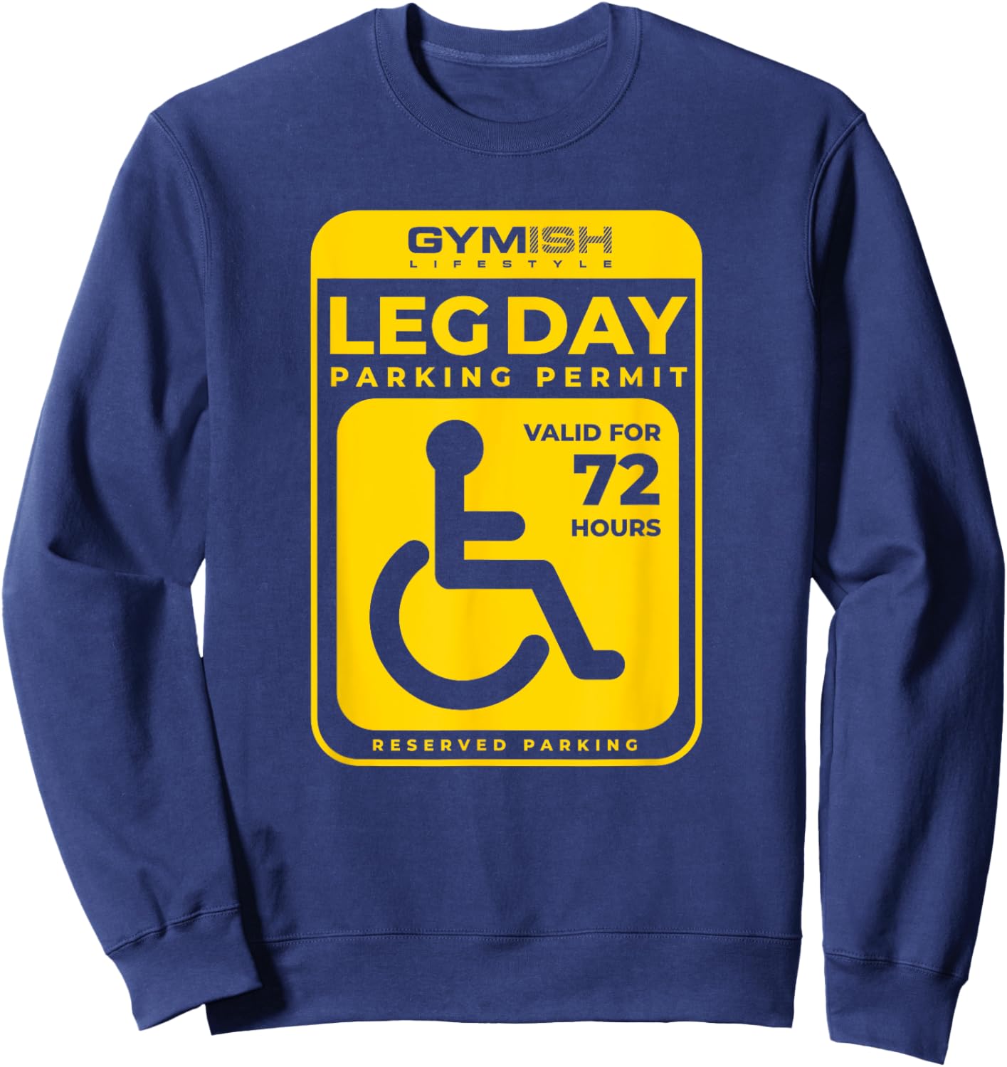 Leg Day Permit Weightlifting Workout Lifting Funny Gym Sweatshirt - Sweatshirt | Navy