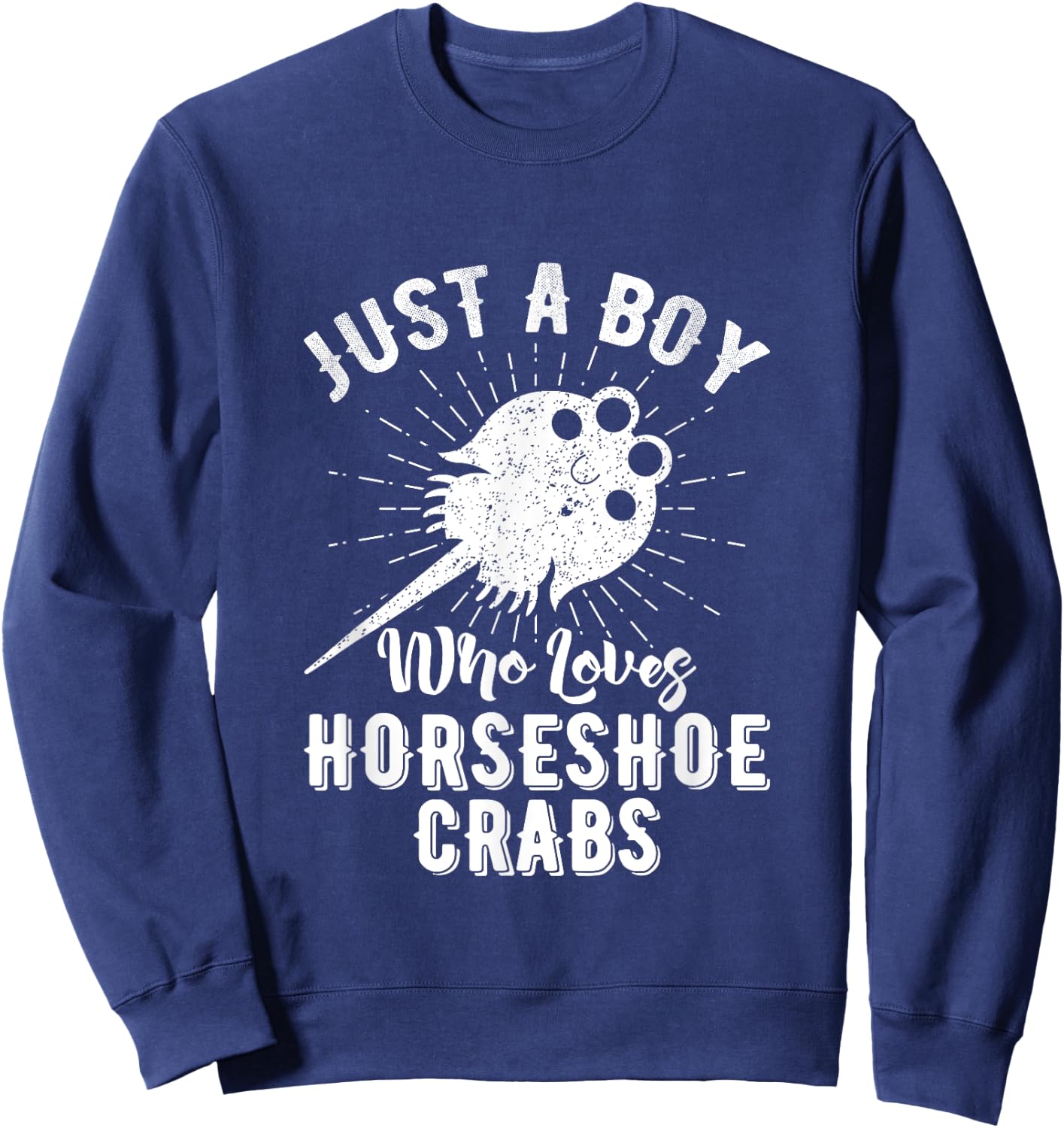 Just A Boy Who Loves Horseshoe Crabs Xiphosura Encycloart Sweatshirt - Sweatshirt | Navy