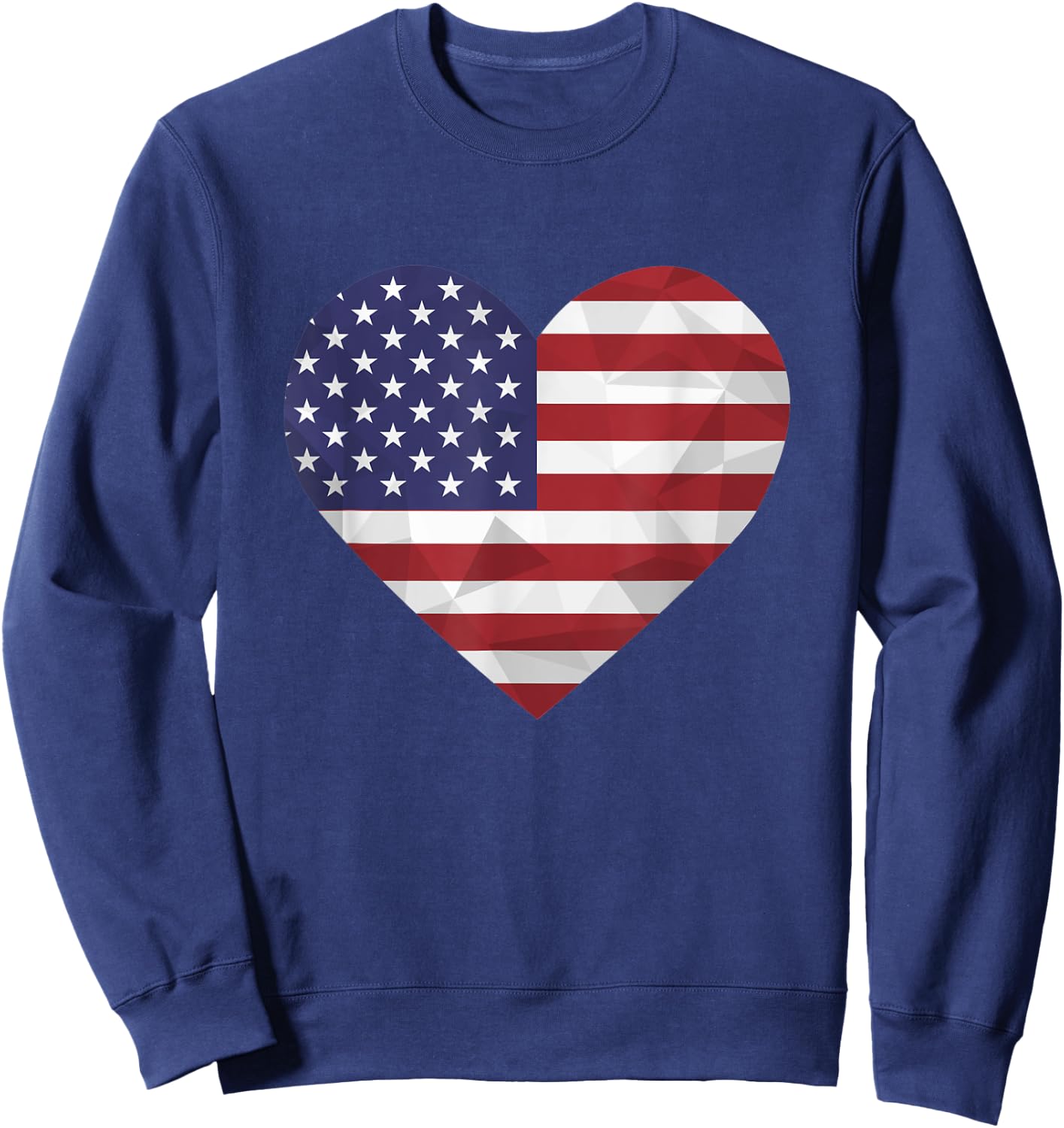 I Love United States of America Flag Heart Low Poly American Sweatshirt - Sweatshirt | Navy