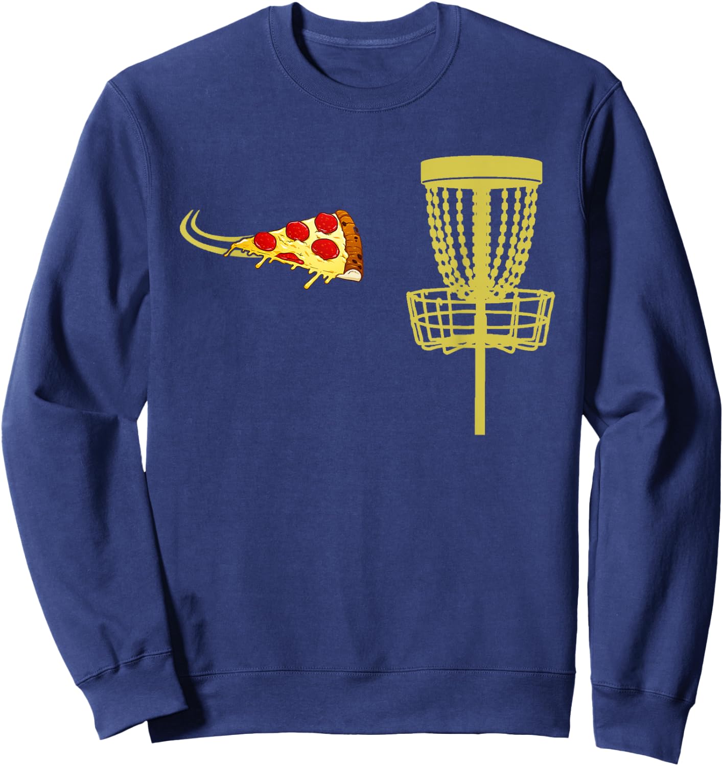 Pizza Disc Golf Frisbee Funny T Shirt Gift or Women Sweatshirt - Sweatshirt | Navy