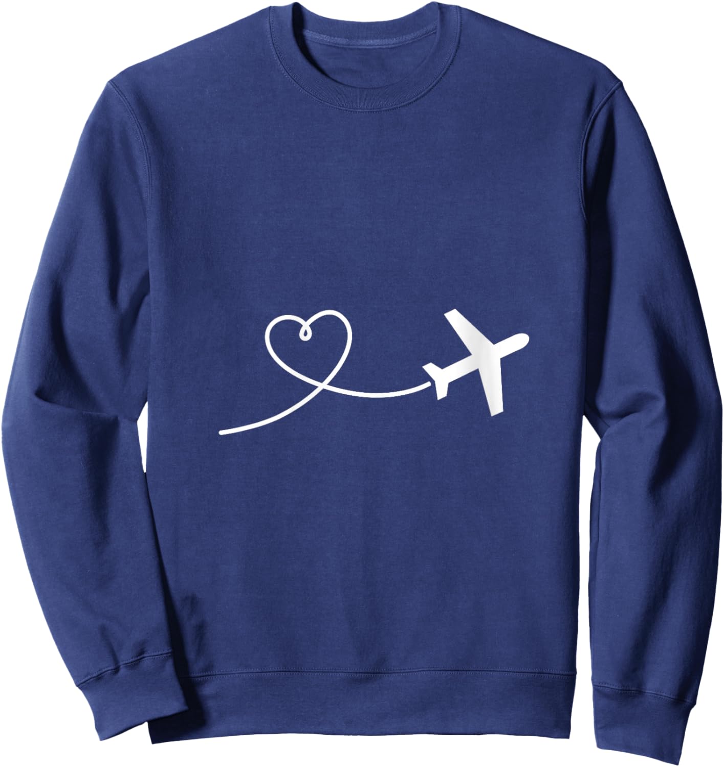 Airplane heart V-Neck Sweatshirt - Sweatshirt | Navy