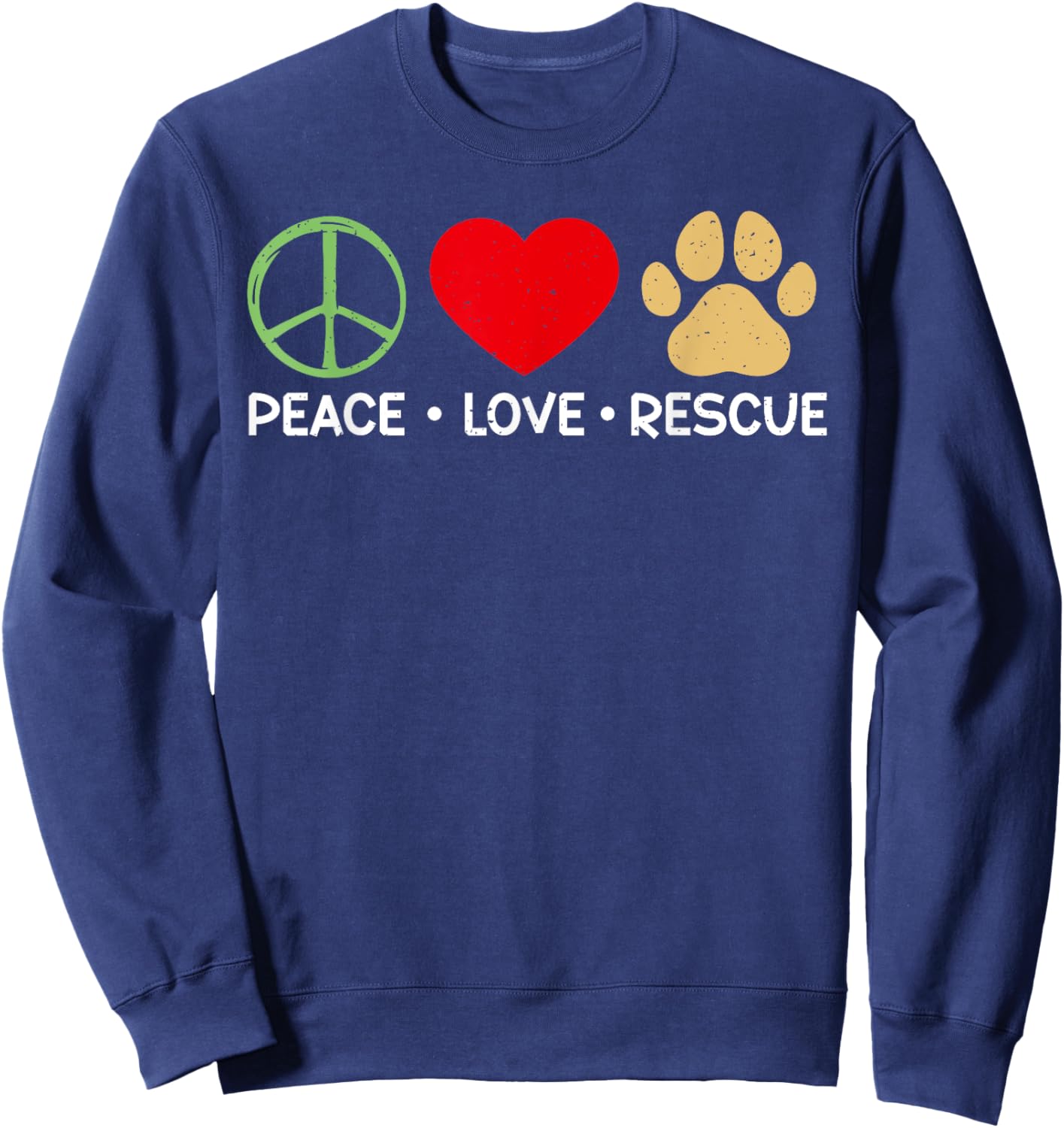 Peace Love Rescue Cat Rescue Men Women Sweatshirt - Sweatshirt | Navy