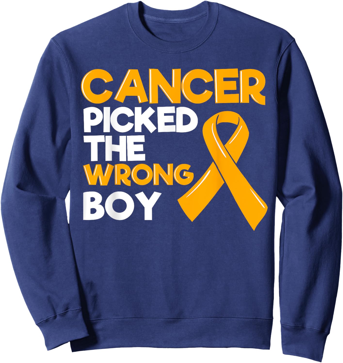 Childhood Cancer Boy Ribbon Tumor Pediatrician Child Gift Sweatshirt - Sweatshirt | Navy
