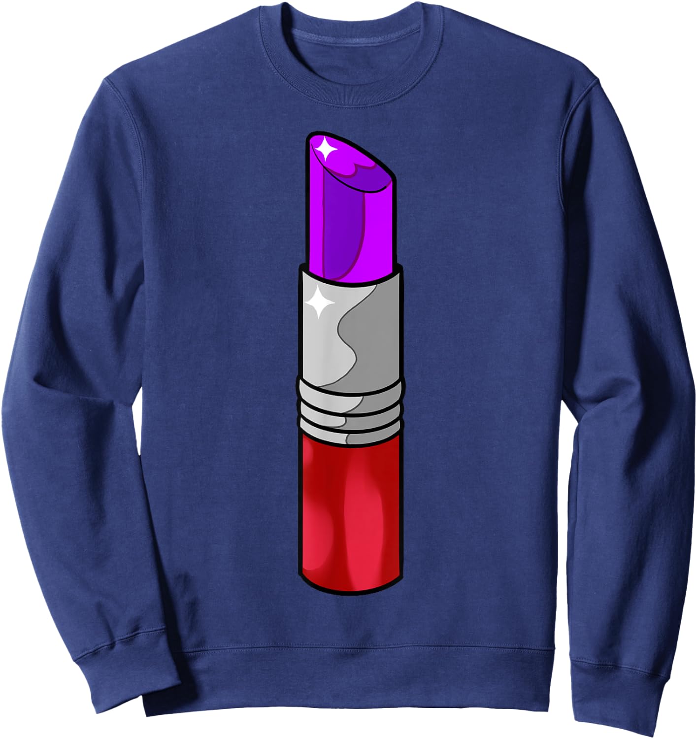 Vintage 70s Retro Purple Lipstick Sweatshirt - Sweatshirt | Navy