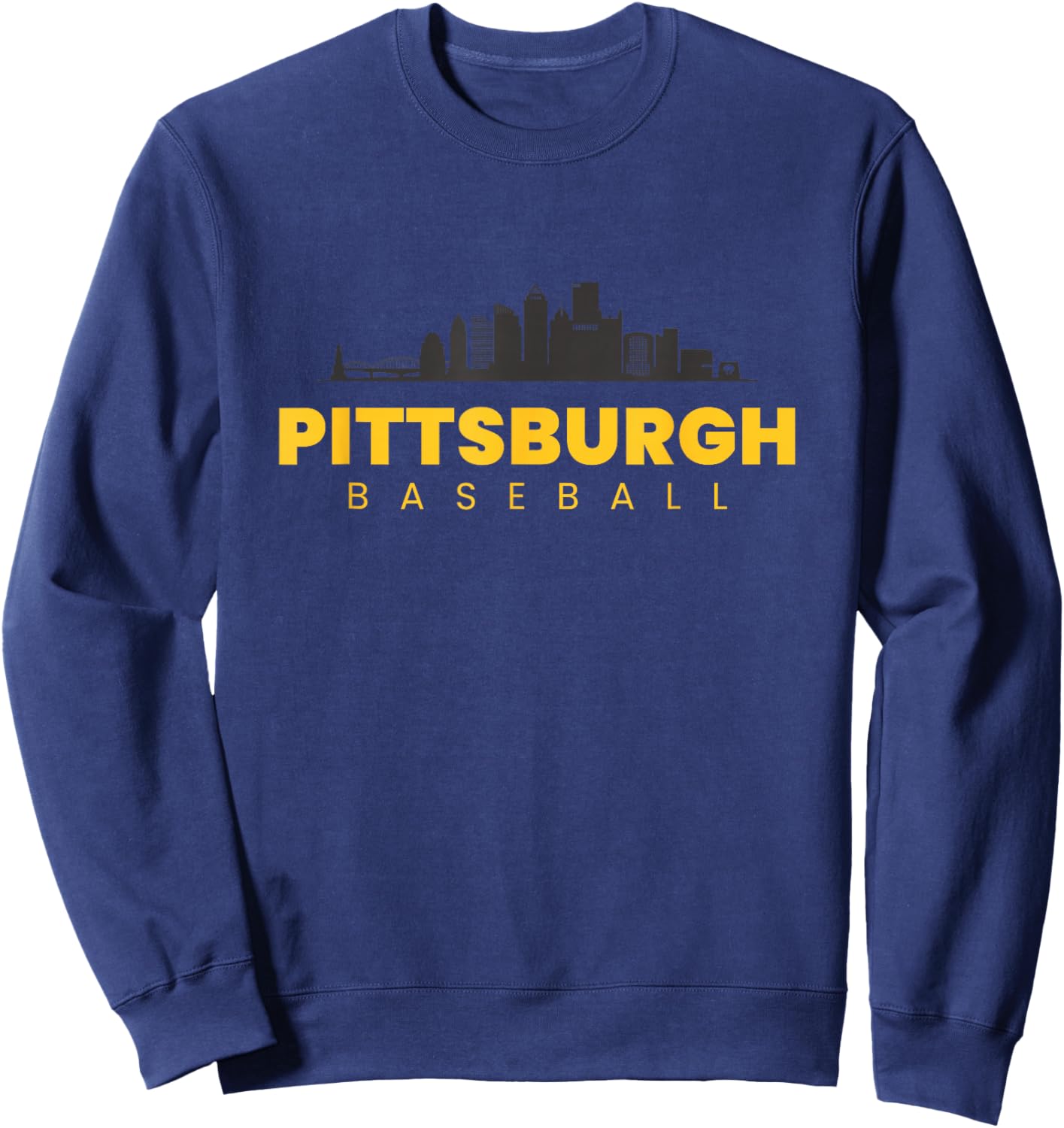 Pittsburgh Baseball Vintage City Skyline Baseball Lover Sweatshirt - Sweatshirt | Navy