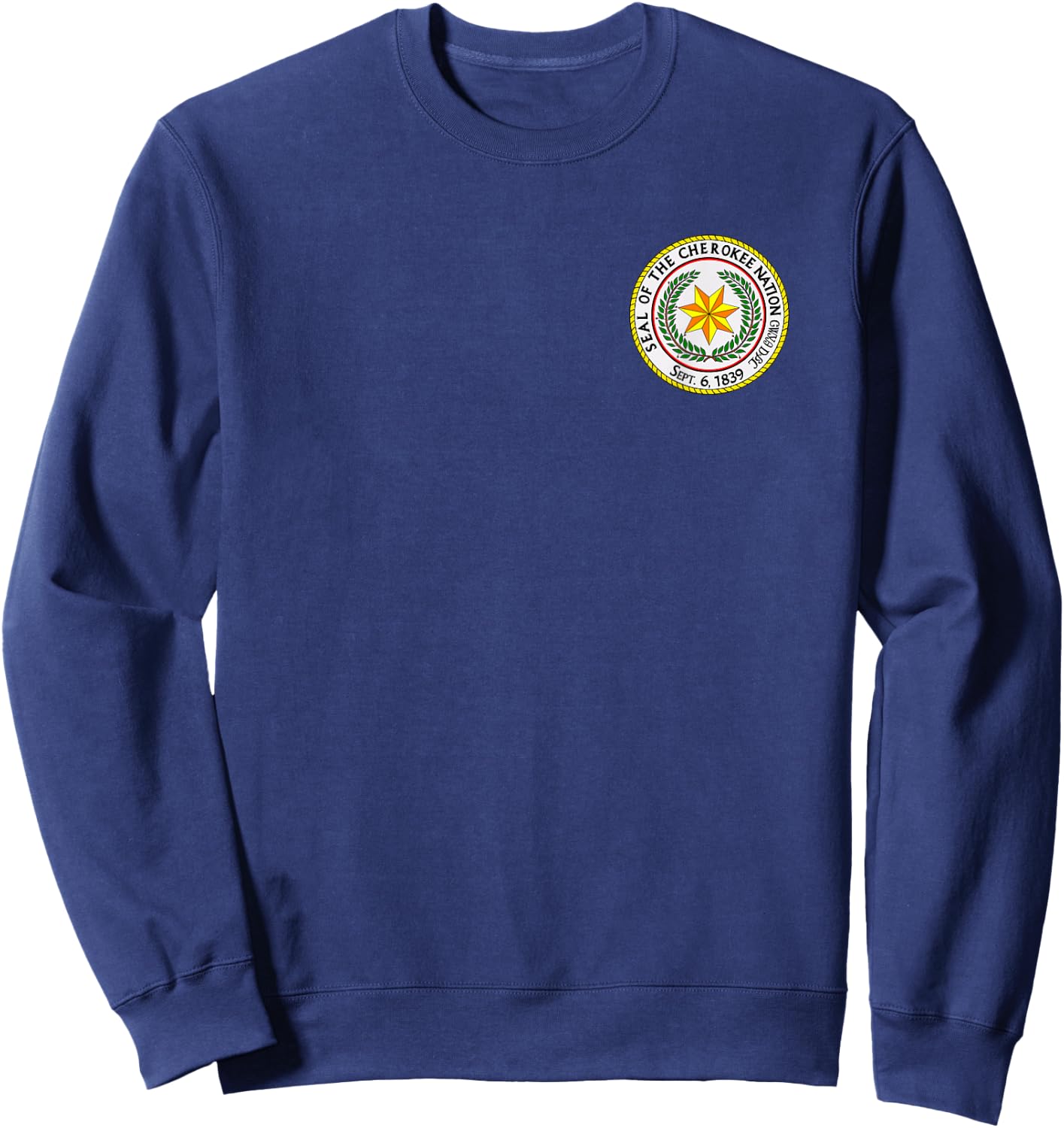 Double Sided Seal of The Cherokee Nation Native American Sweatshirt - Sweatshirt | Navy