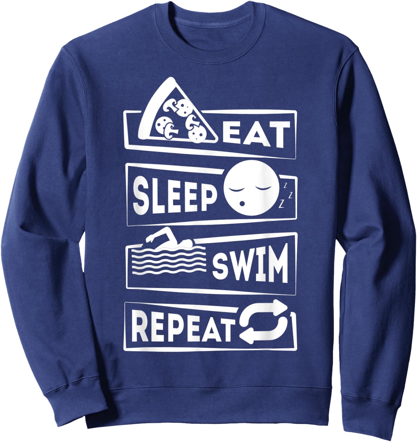Eat Sleep Swim Repeat Swimming Sweatshirt - Sweatshirt | Navy