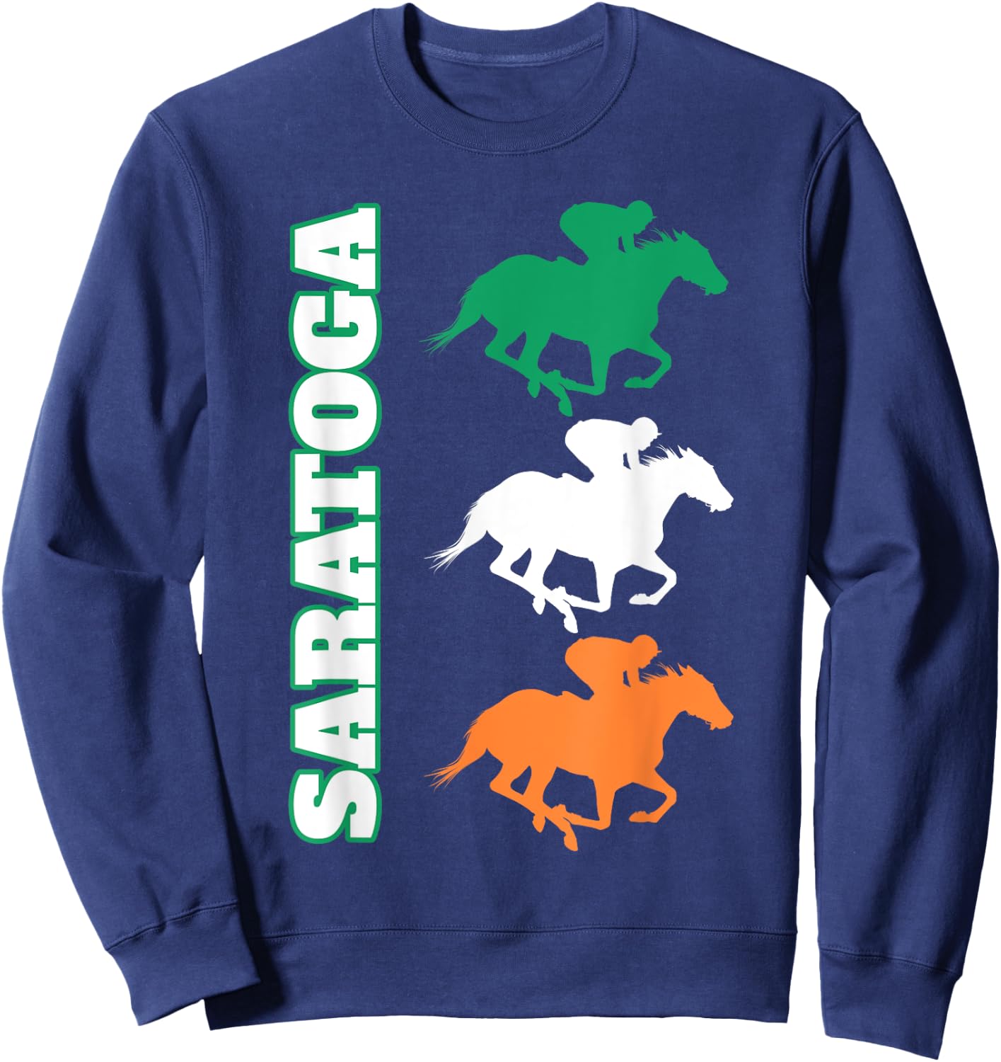 Saratoga Springs Upstate New York Horse Racing Sweatshirt - Sweatshirt | Navy
