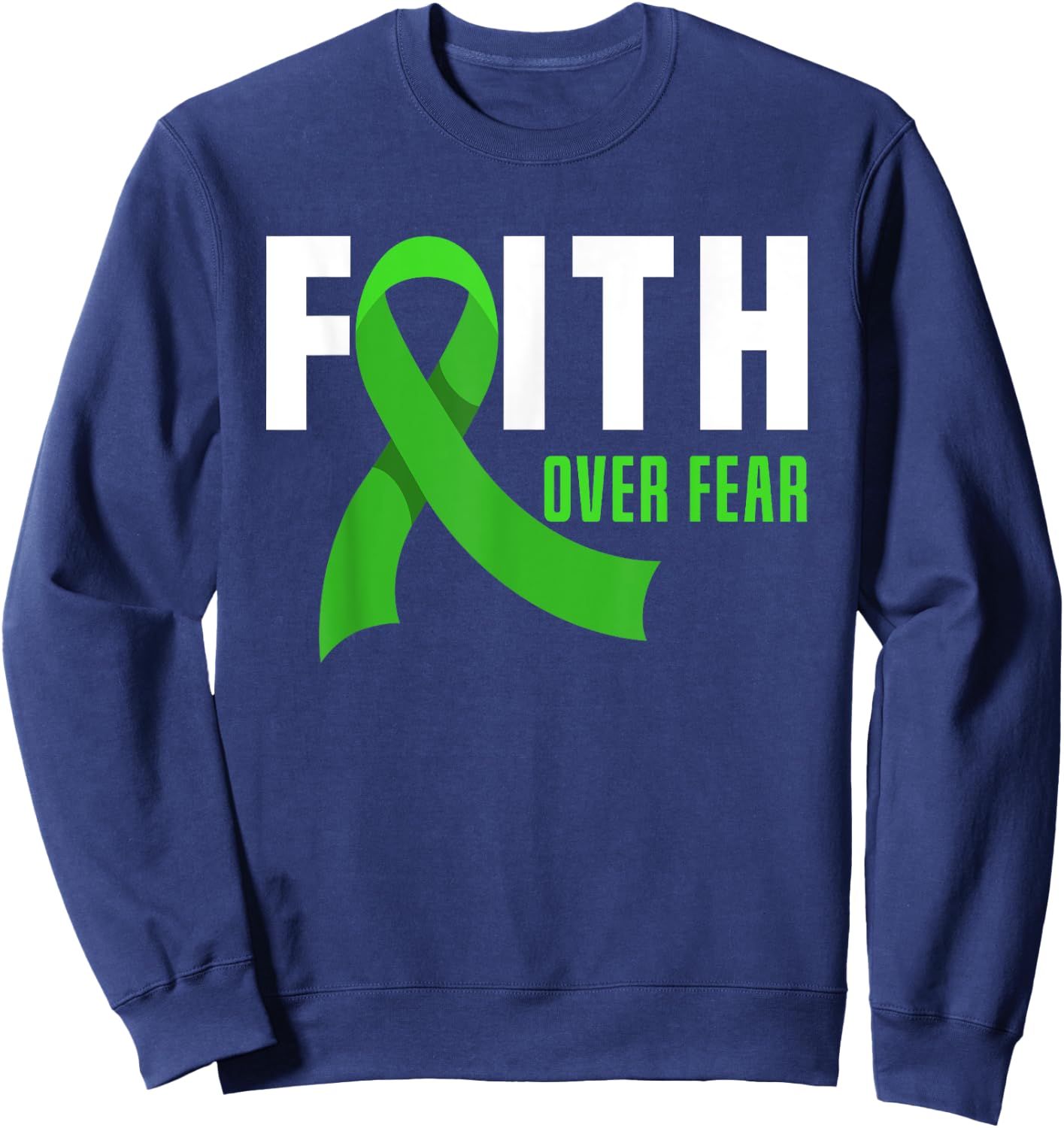 Faith God Fear Traumatic Brain Injury Awareness TBI Warrior Sweatshirt - Sweatshirt | Navy