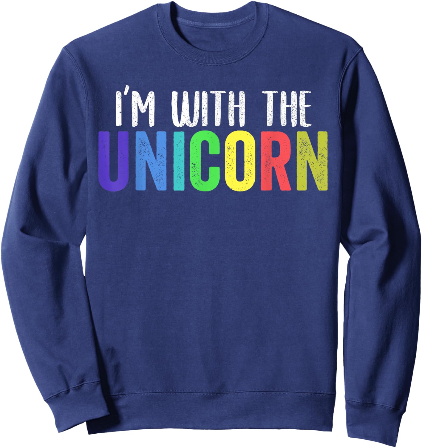 Halloween Costume for Parents Daughter I'm With The Unicorn Sweatshirt - Sweatshirt | Navy