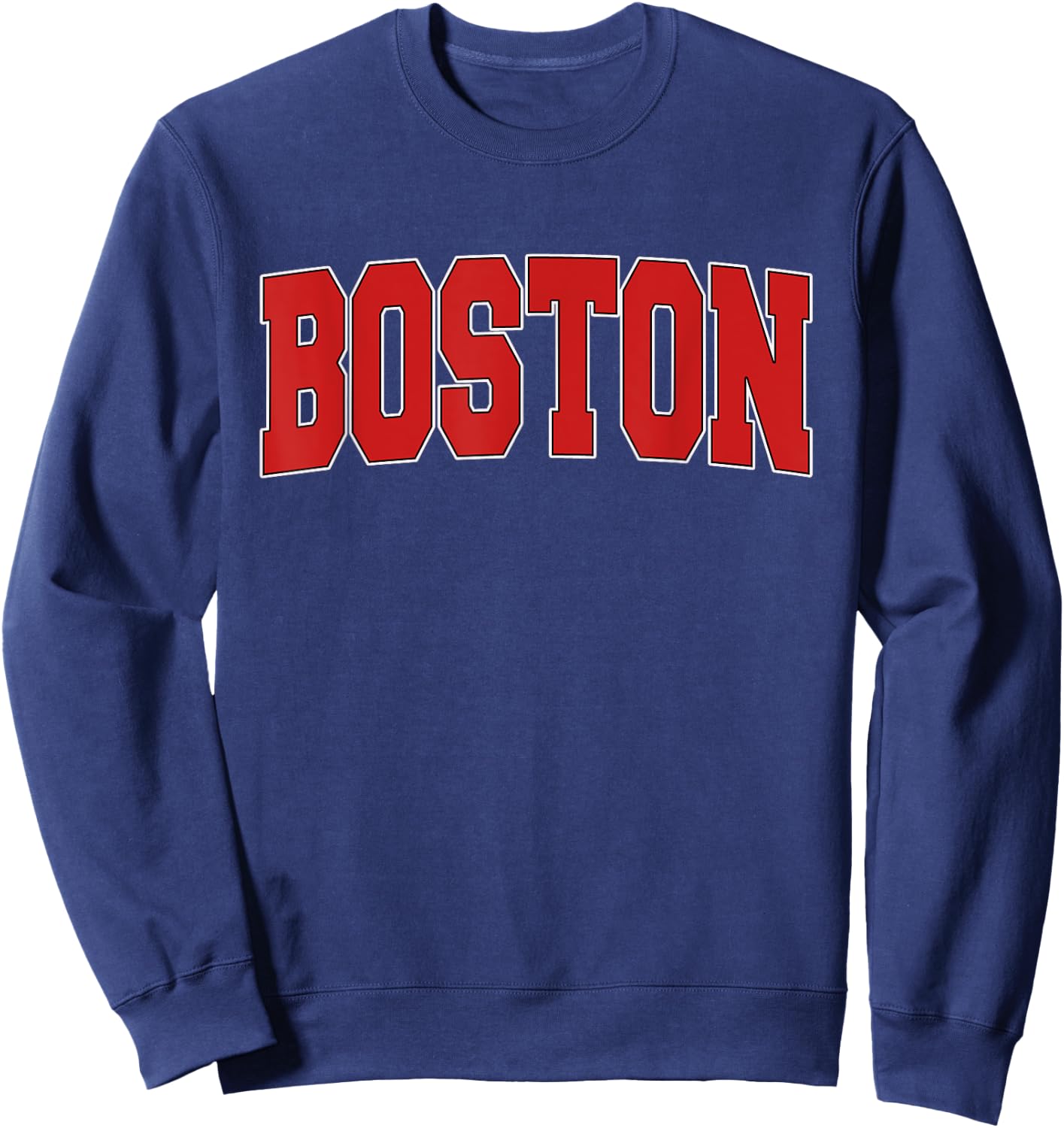 BOSTON MA MASSACHUSETTS Varsity Style USA Vintage Sports Sweatshirt - Sweatshirt | Navy