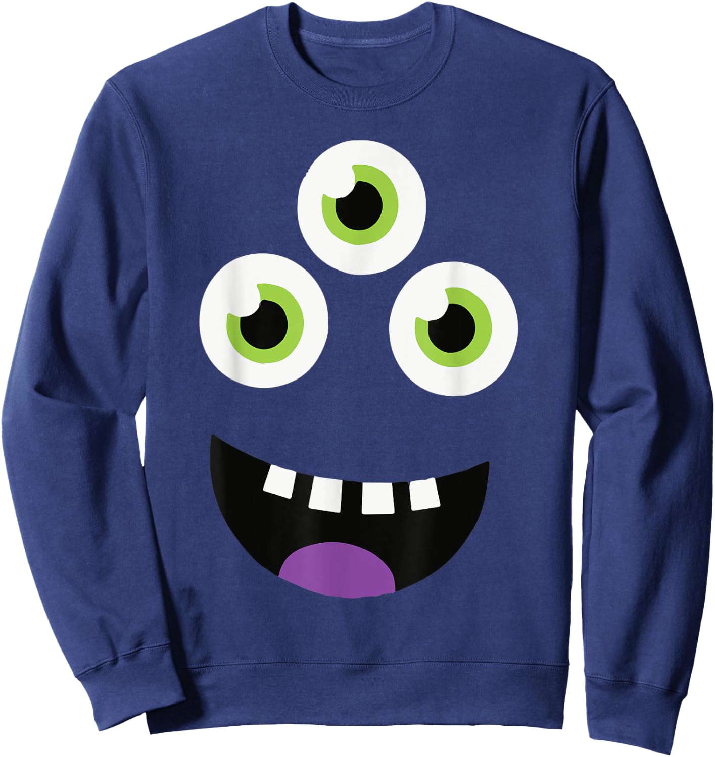 Cute Monster Face Halloween Group Costume Gift Sweatshirt - Sweatshirt | Navy