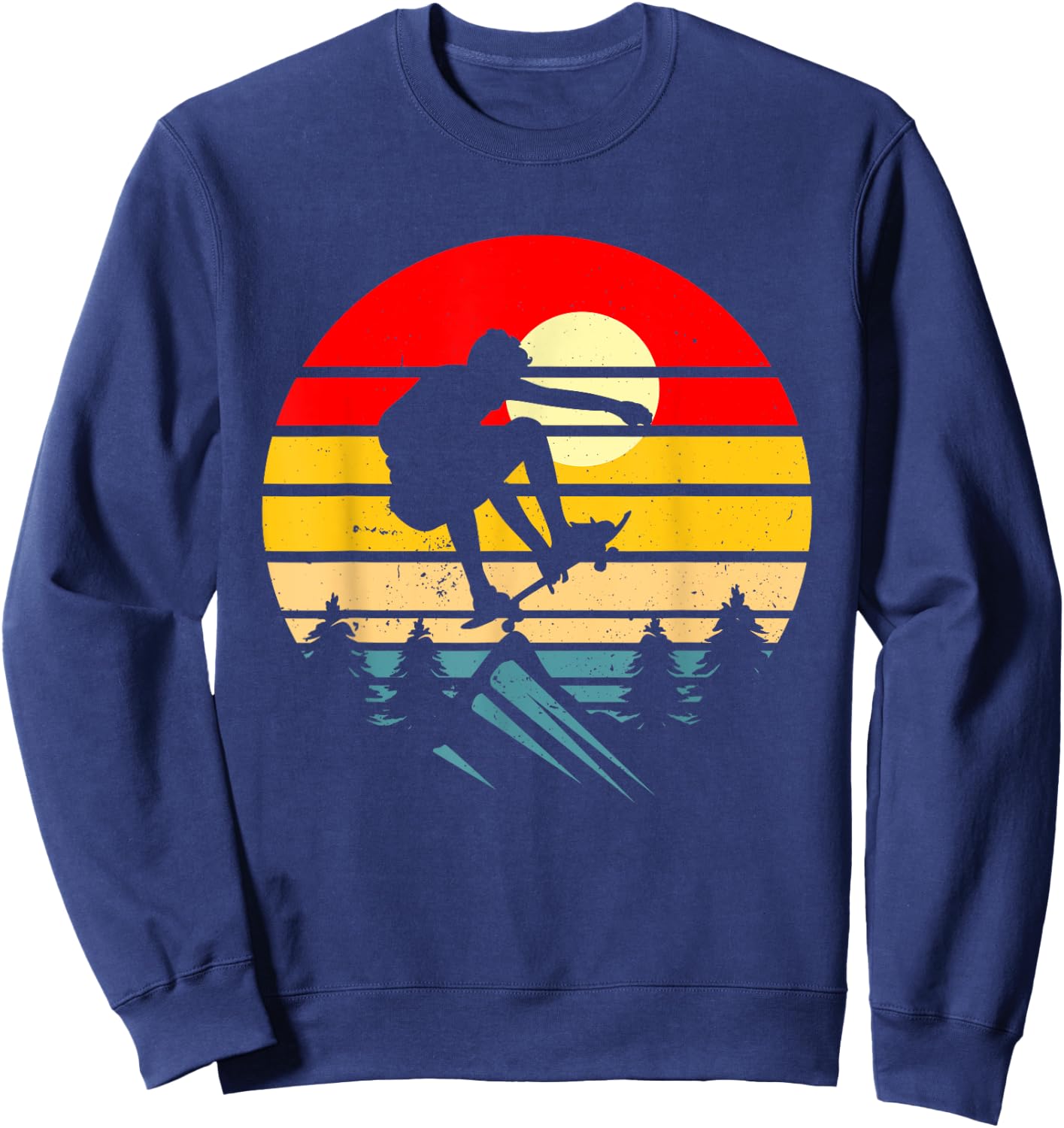 Skateboarder Retro Skateboard Vintage Skateboarding Skater Sweatshirt - Sweatshirt | Navy