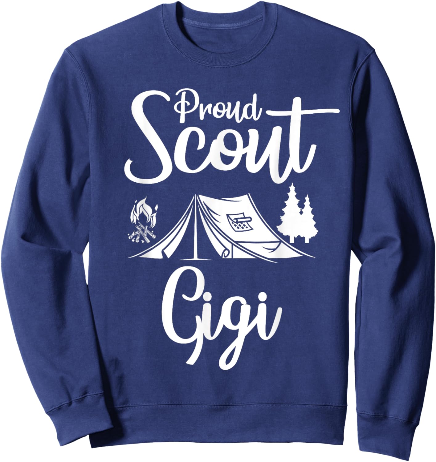 Proud Scout Gigi Camping Scouting Tent Scout Mom Leader Sweatshirt - Sweatshirt | Navy