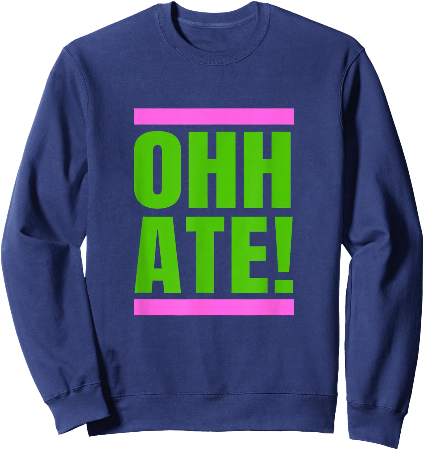 Pink and Green Ohh Ate! 08 Pink & Green Color Sweatshirt - Sweatshirt | Navy