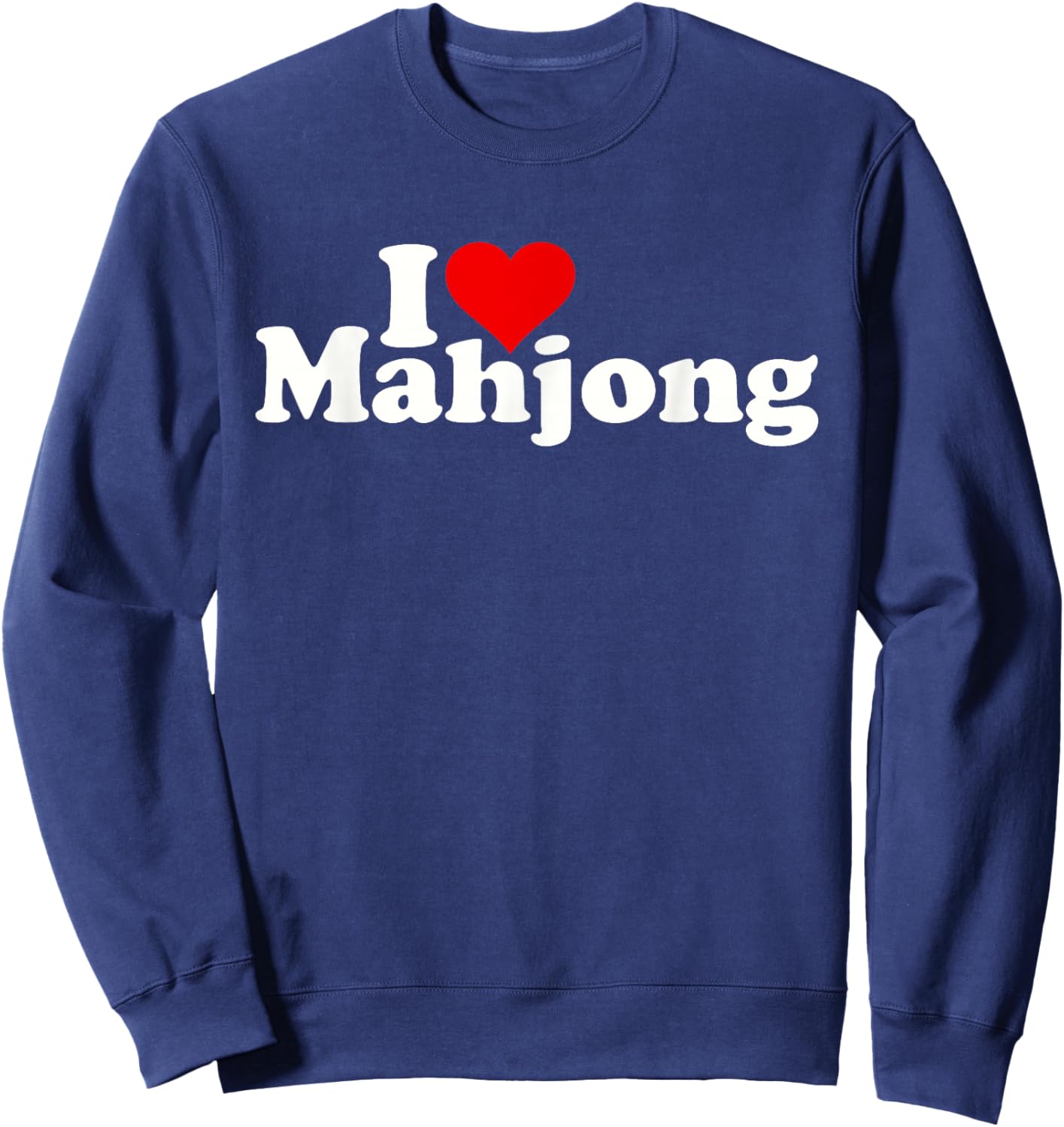 I Love Heart Mahjong Mah-jongg Sweatshirt - Sweatshirt | Navy