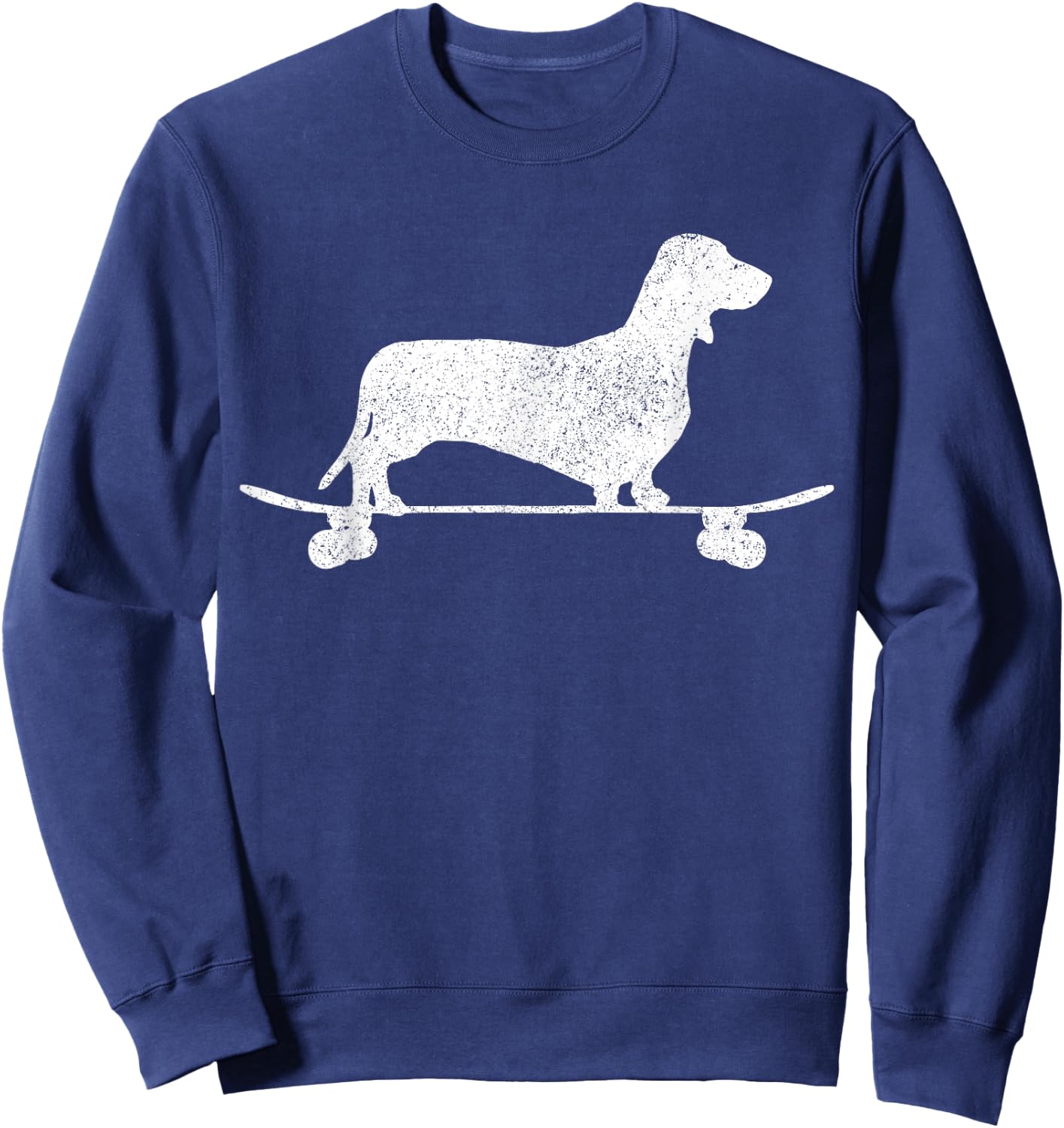 Dachshund on Skateboard Dog Funny Dachshund Men Women Girls Kids Sweatshirt - Sweatshirt | Navy