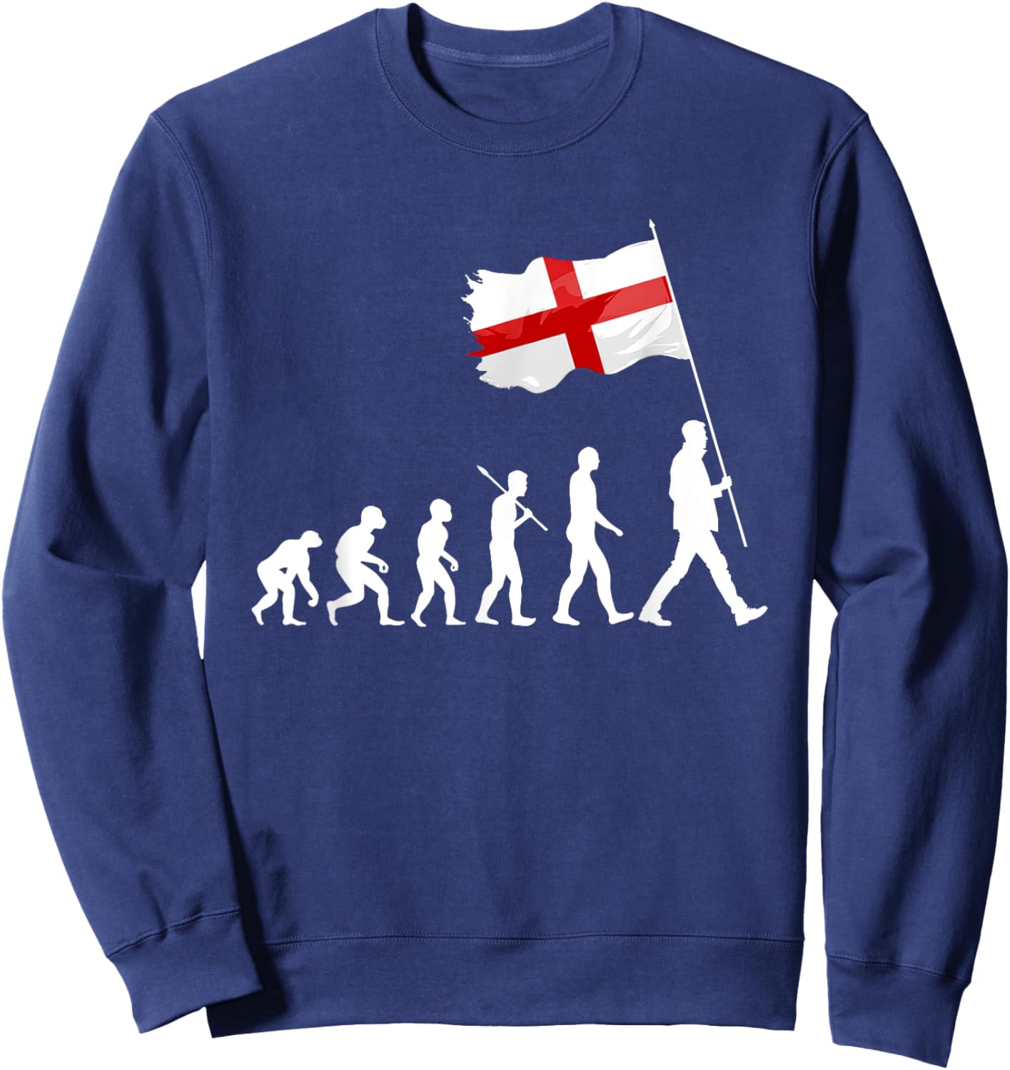 Evolution England Flag English Saint George's Day Patriotic Sweatshirt - Sweatshirt | Navy