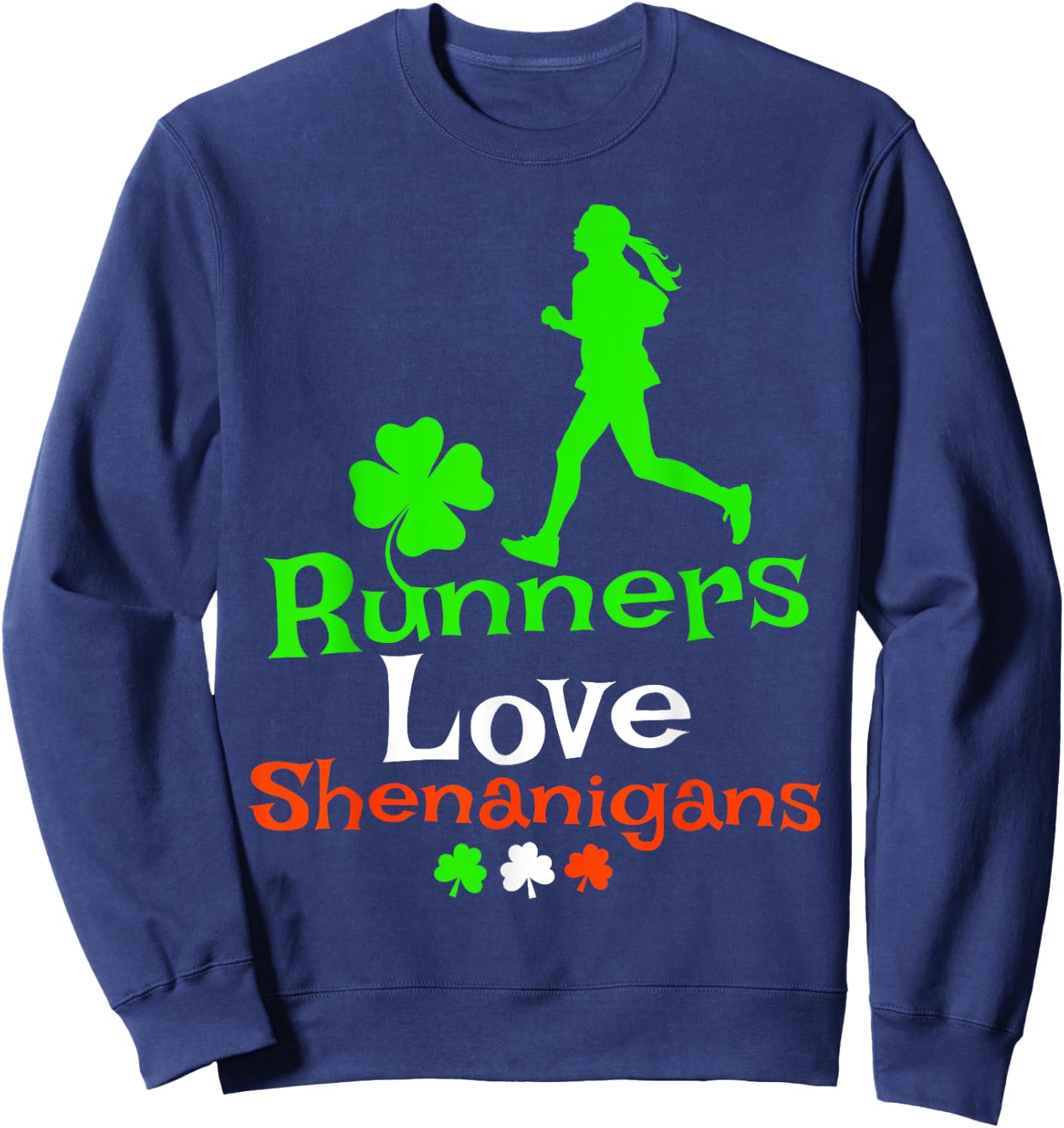 Runners Love Shenanigans - Women's St Patricks Day Road Race Sweatshirt - Sweatshirt | Navy