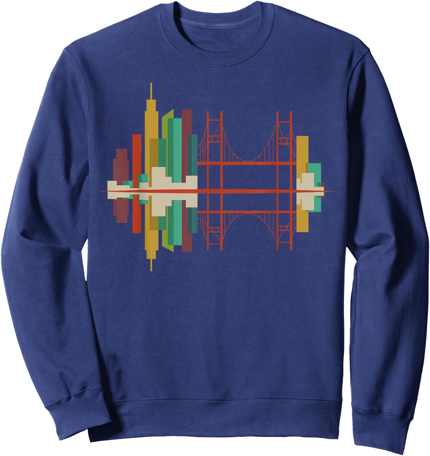 San Francisco Skyline Abstract SF Skyline t Shirt Sweatshirt - Sweatshirt | Navy