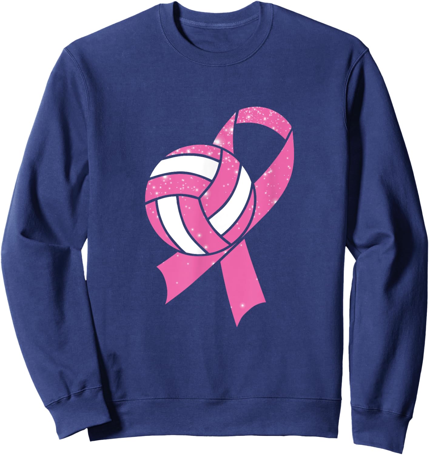 Breast Cancer Awareness Survivor Fighter Volleyball Player Sweatshirt - Sweatshirt | Navy