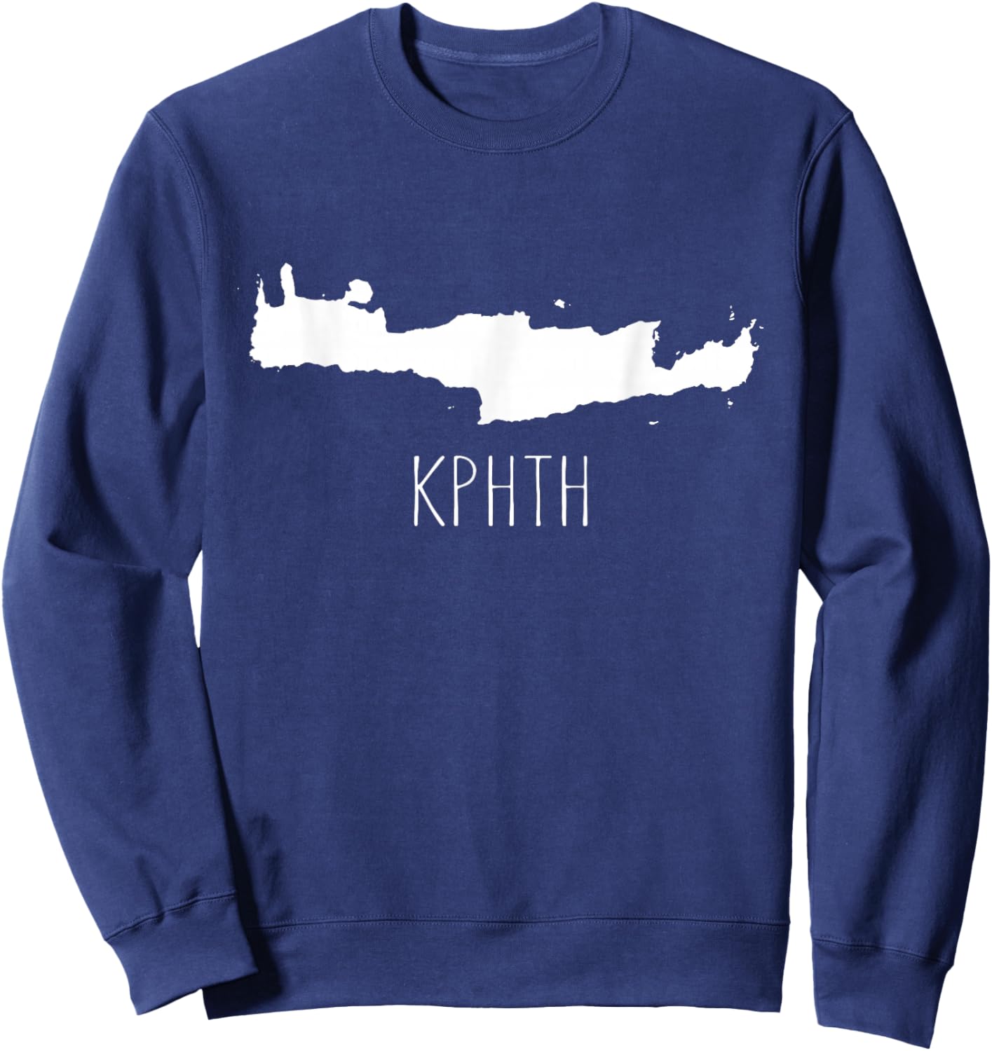 Karte von Kreta, Griechenland und "Kreta" auf Griechisch Sweatshirt - Sweatshirt | Navy
