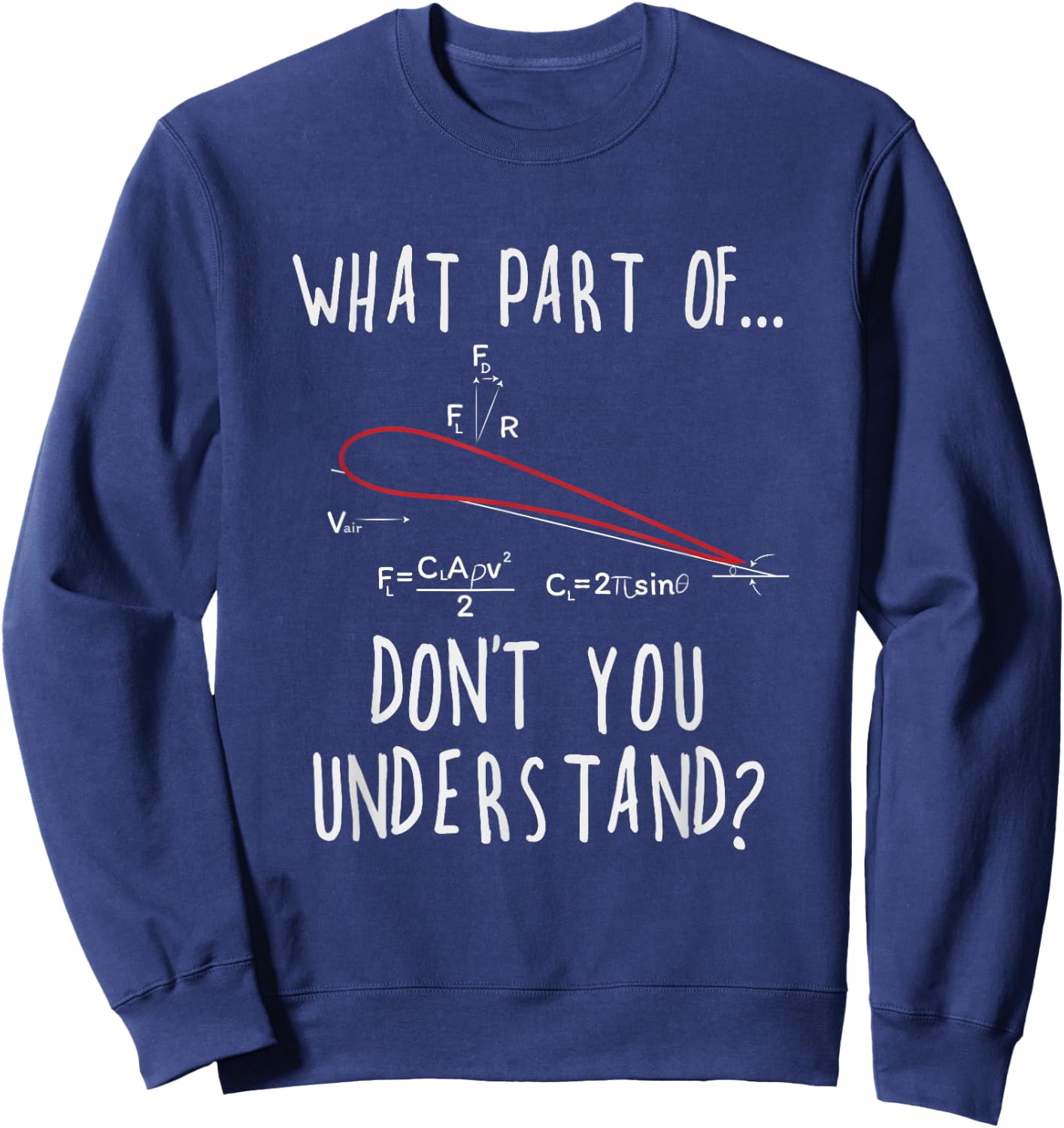 What part of lift don't you understand? Aircraft Aviation Sweatshirt - Sweatshirt | Navy