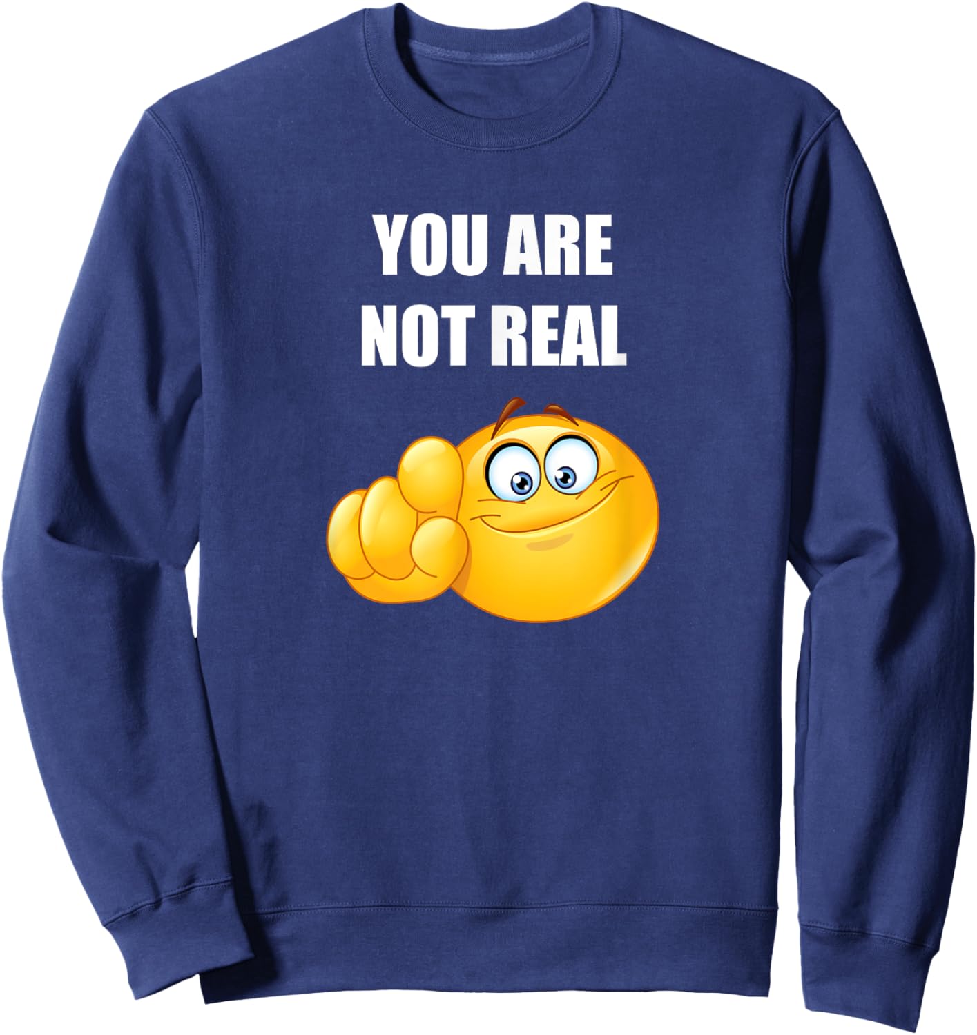 You Are Not Real Funny Pointing At You Sweatshirt - Sweatshirt | Navy