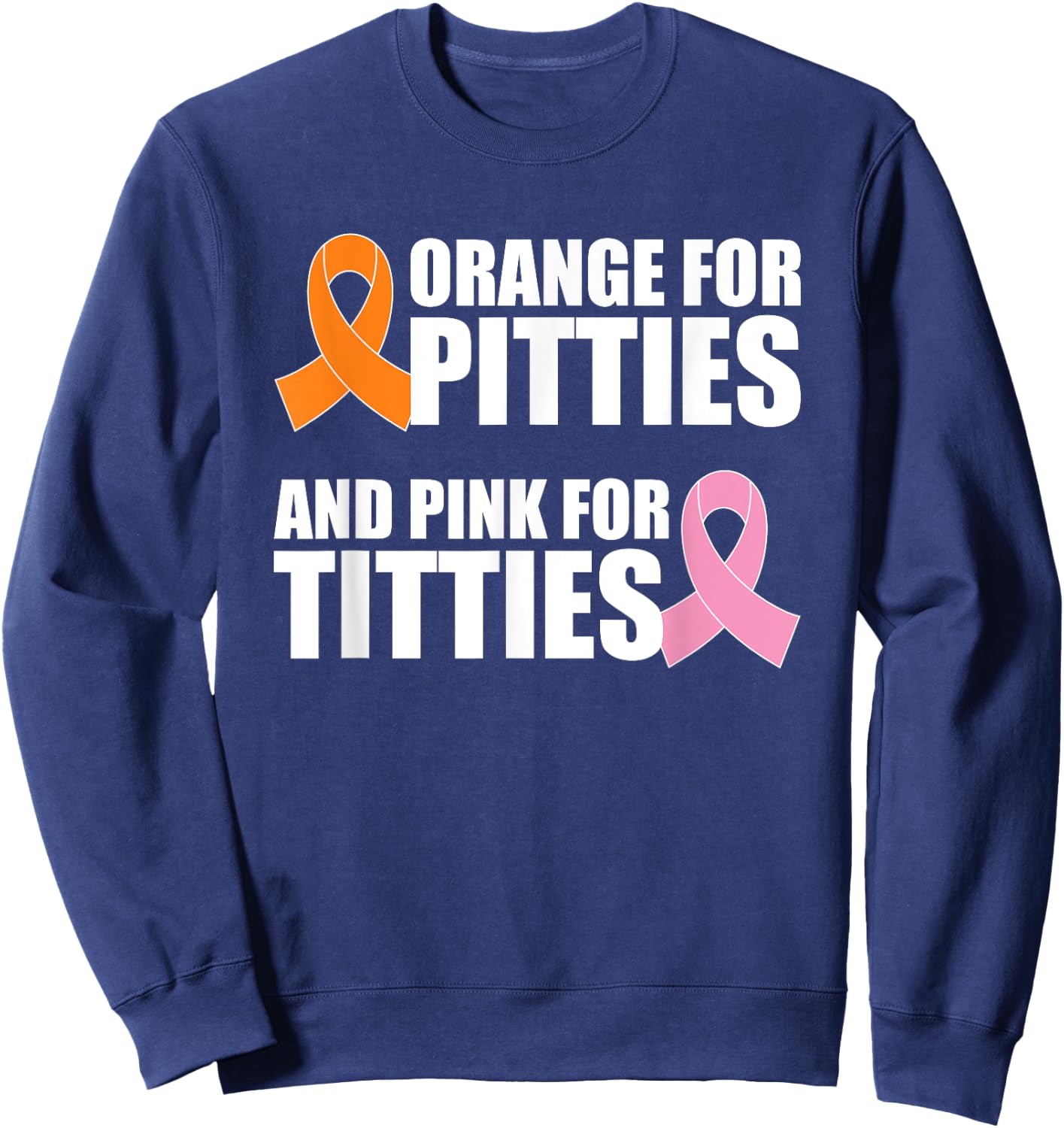 Pit Bull And Breast Cancer Awareness October Pitties Titties Sweatshirt - Sweatshirt | Navy
