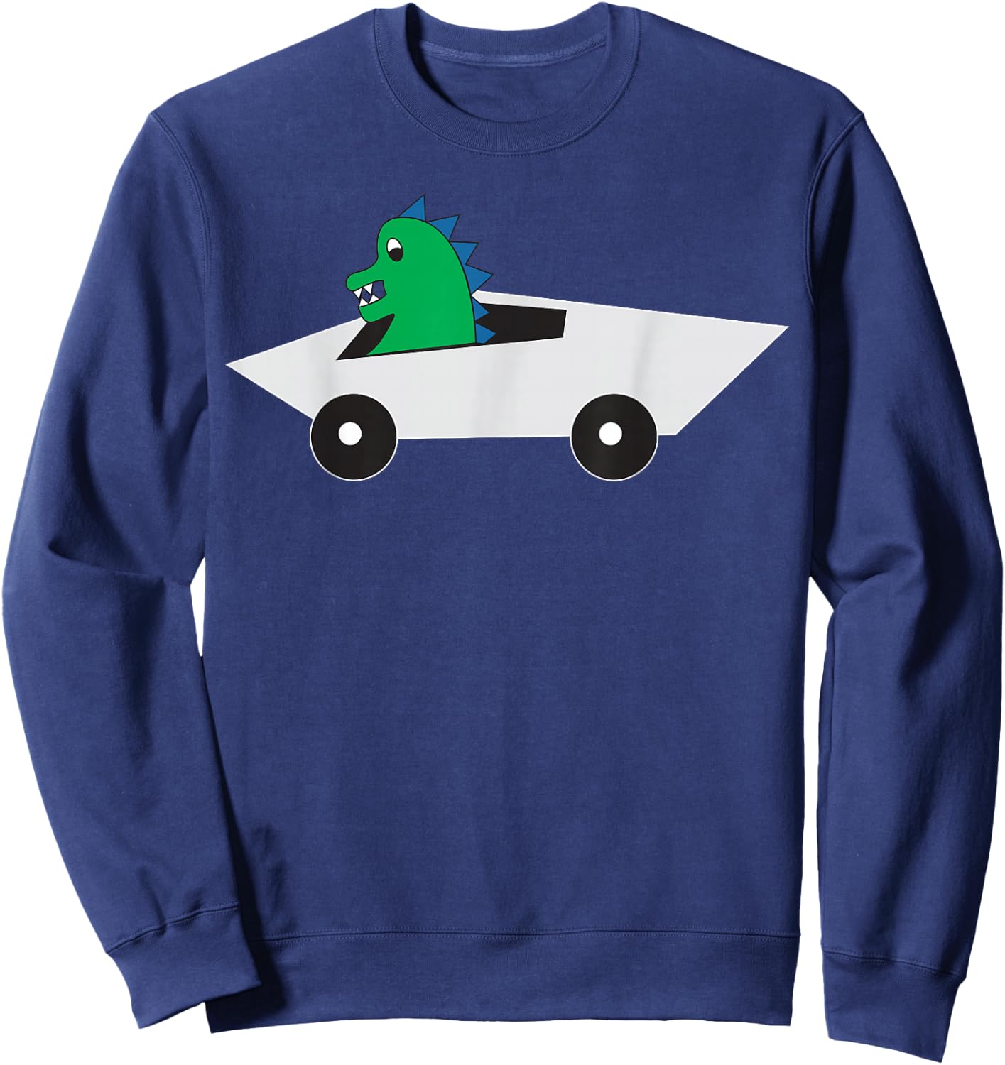 Dinosaur Driving Futuristic Electric Truck Sweatshirt - Sweatshirt | Navy