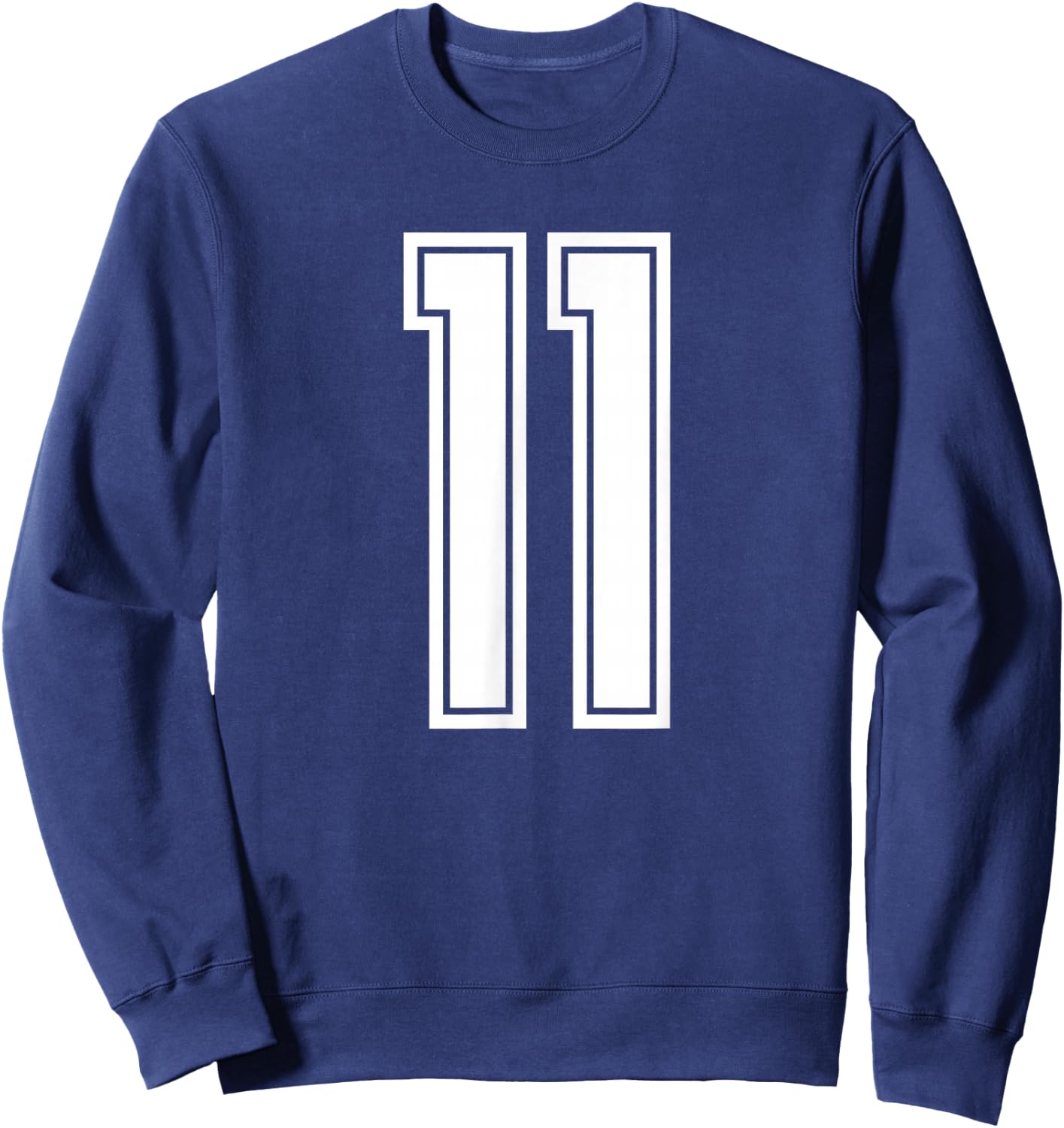 Sport Team White Number 11 Sweatshirt - Sweatshirt | Navy