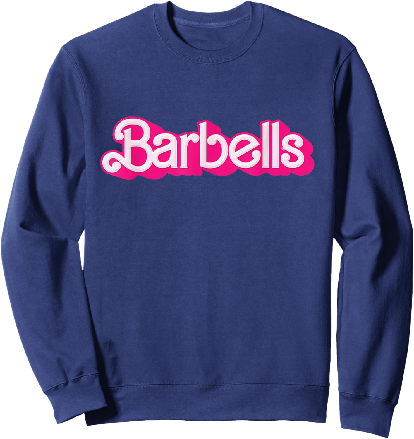Barbells Pink Retro Gym Workout Classic Girl Gear Sweatshirt - Sweatshirt | Navy