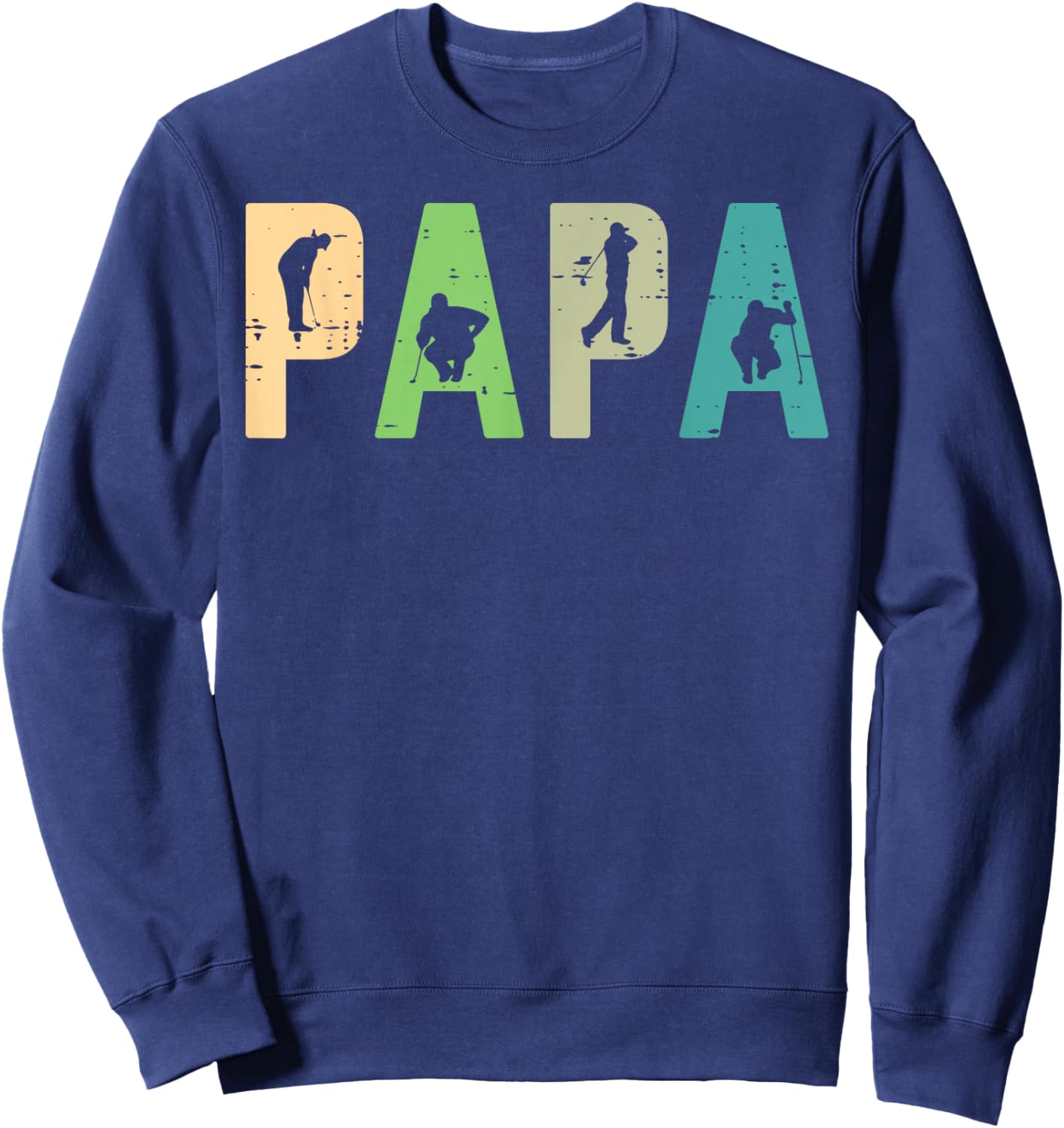 Papa Golf Silhouette Cool Golfing Sport Golfer Dad Daddy Men Sweatshirt - Sweatshirt | Navy