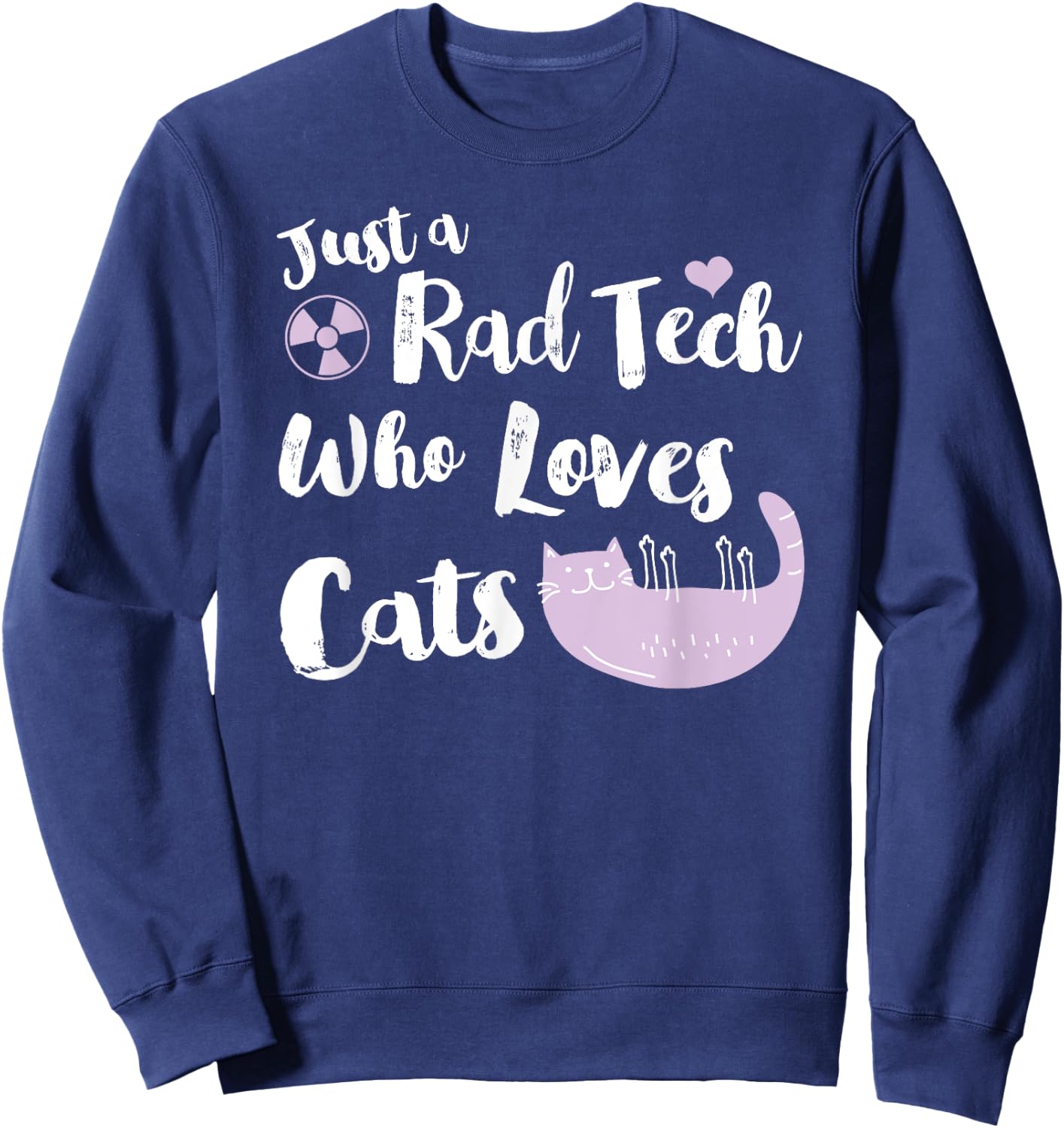 Rad Tech Loves Cats, Radiology Tech Cat Lover X-Ray Gift Men Women Sweatshirt - Sweatshirt | Navy