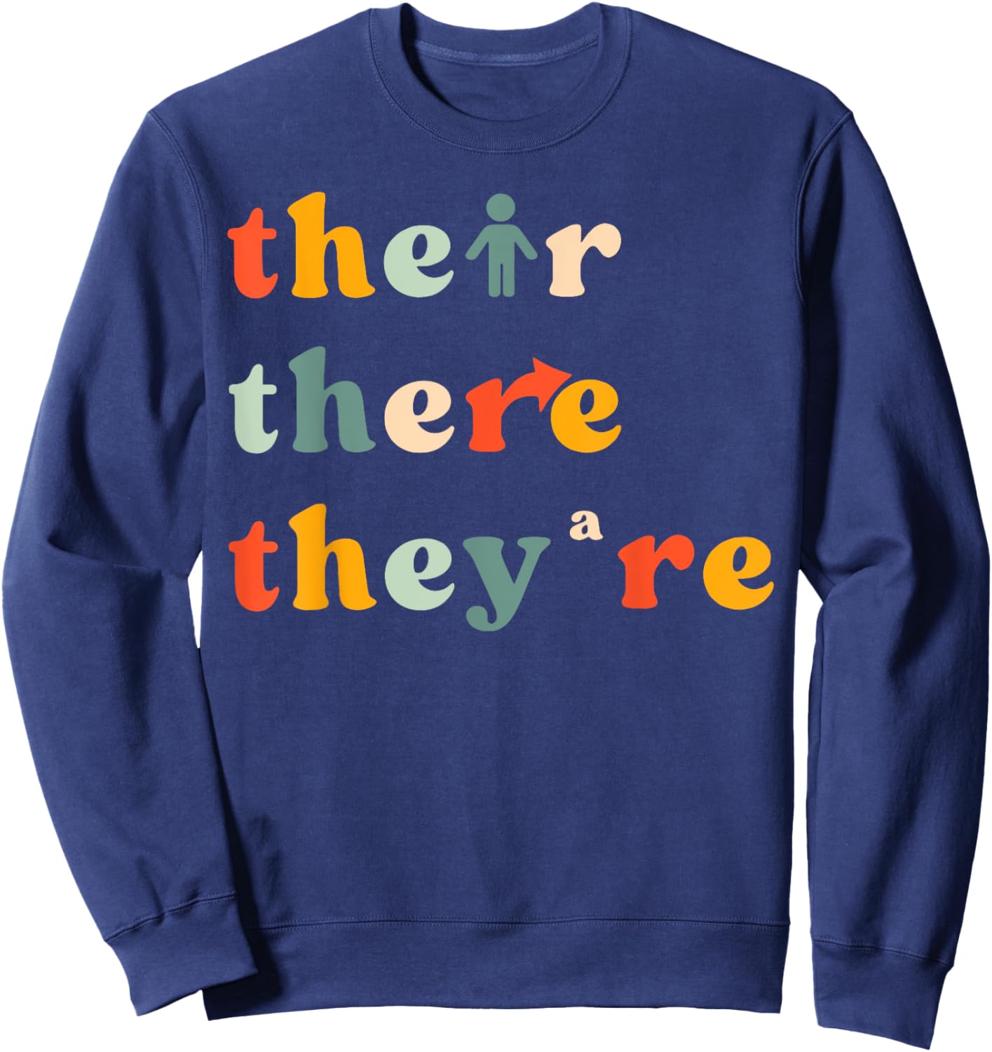 There Their They're English Grammar Teacher Back To School Sweatshirt - Sweatshirt | Navy