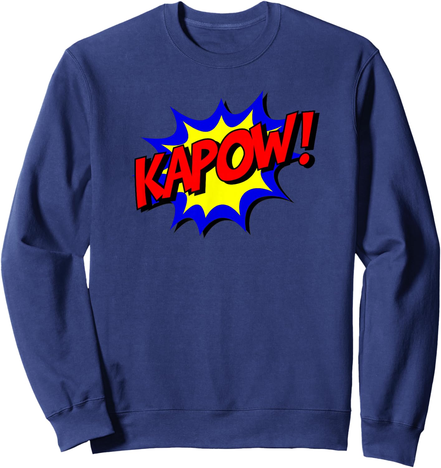 Kapow! Comic Book Nostalgic 1980s Design Shirt Sweatshirt - Sweatshirt | Navy