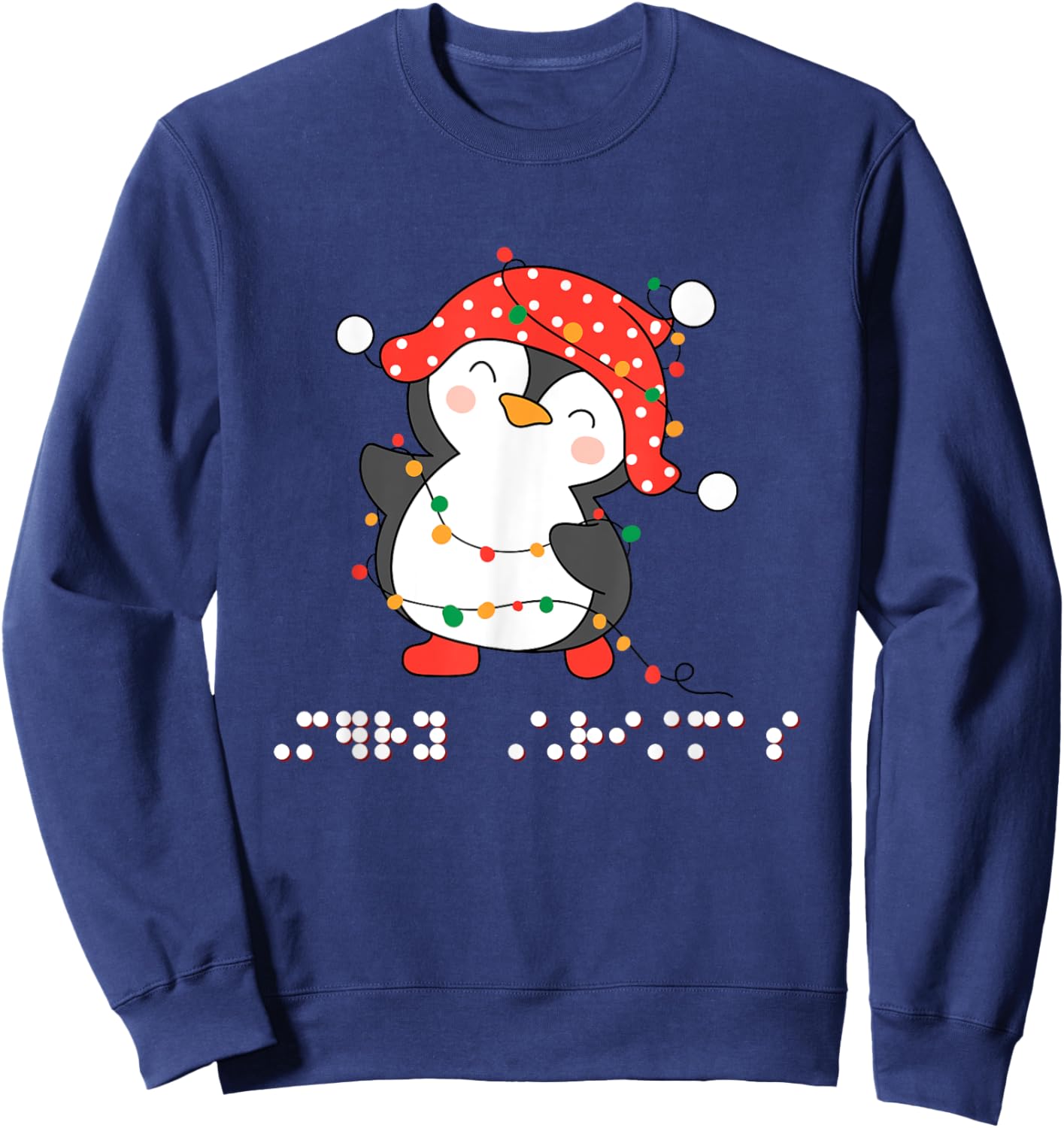 Sim Braille Christmas Clothing Accessories Kids Teacher TVI Sweatshirt - Sweatshirt | Navy
