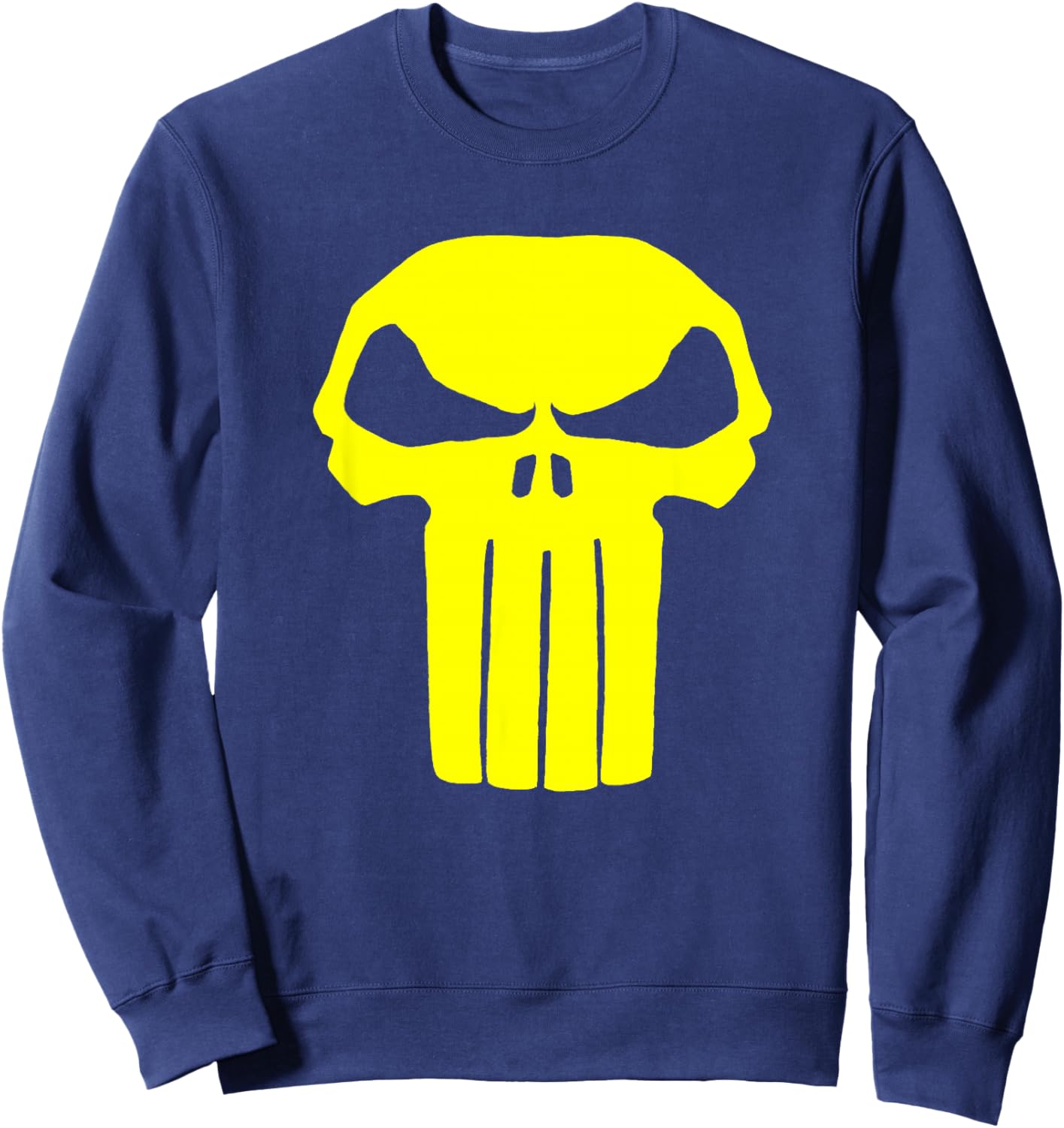 Marvel Punisher Yellow Skull Vintage Chest Logo Sweatshirt - Sweatshirt | Navy