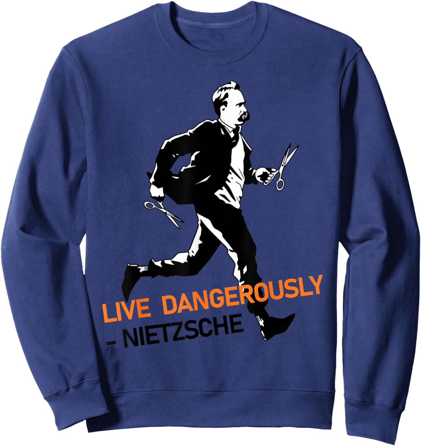 Friedrich Nietzsche philosophy of German philosopher Sweatshirt - Sweatshirt | Navy