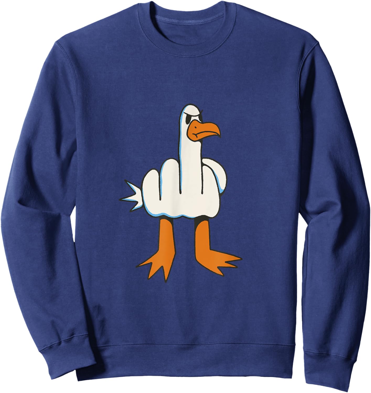 Bird giving the bird with the middle finger Sweatshirt - Sweatshirt | Navy