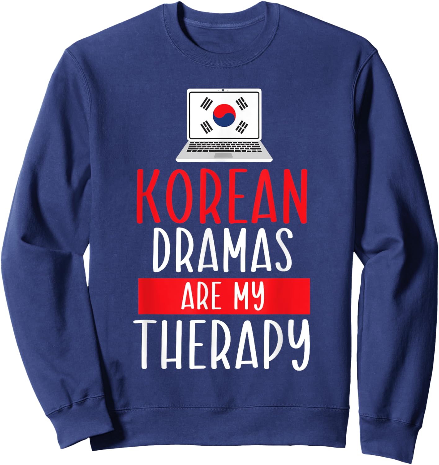 K Drama Oppa Korean Drama Finger Heart Saranghae K-Drama Sweatshirt - Sweatshirt | Navy