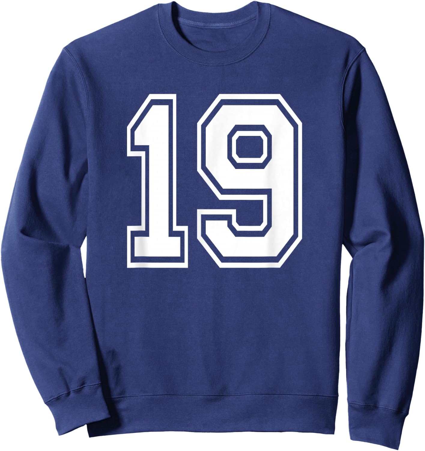 Number 19 Birthday Gift Sports Player Team Numbered Jersey Sweatshirt - Sweatshirt | Navy