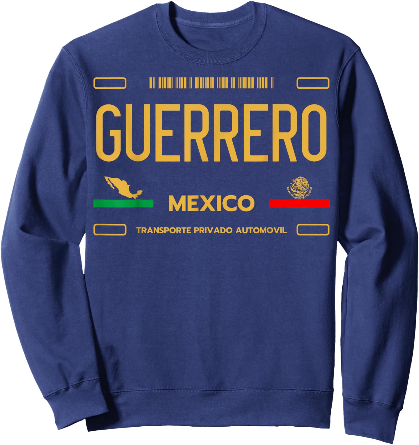 Guerrero License Plate, Guerrero Mexico Sweatshirt - Sweatshirt | Navy