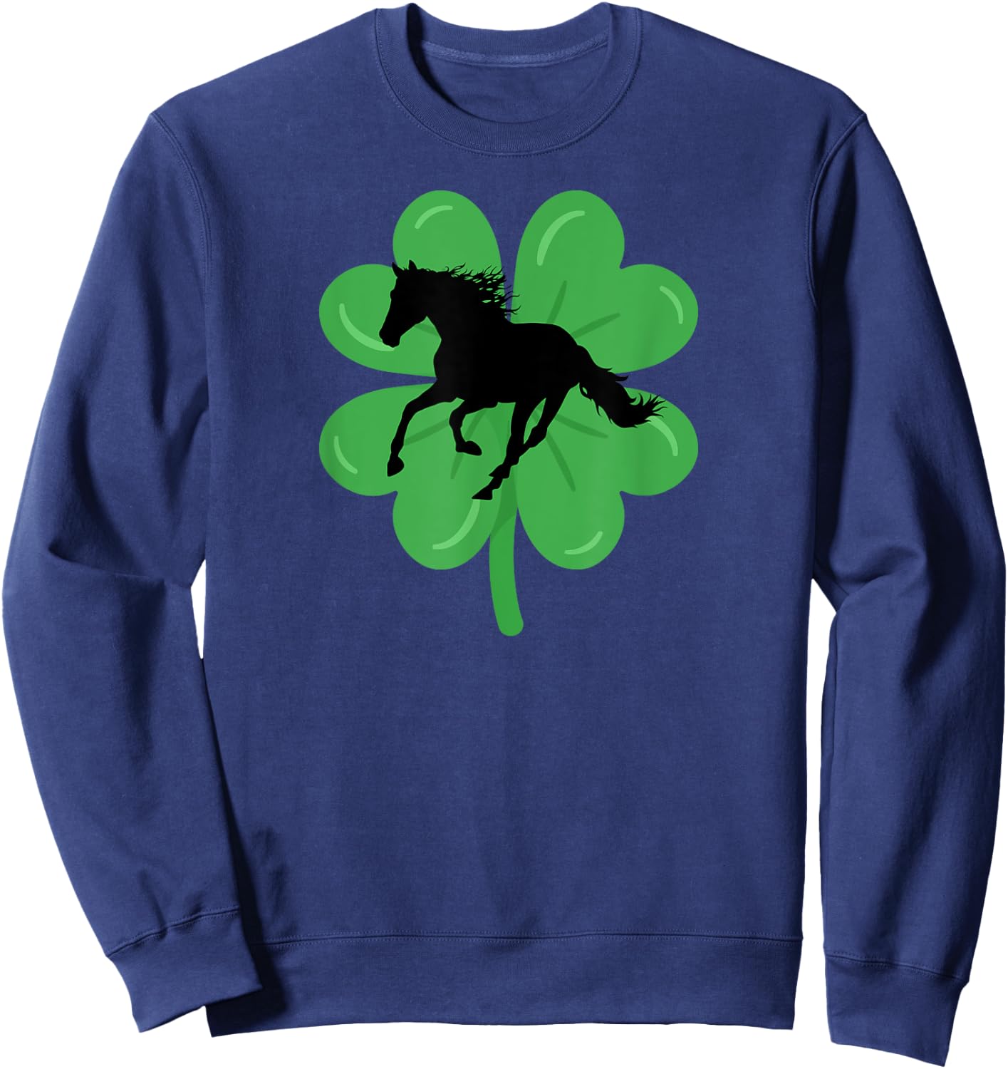 St Patricks Day Horse Lover Equestrian Rider Women Teen Girl Sweatshirt - Sweatshirt | Navy