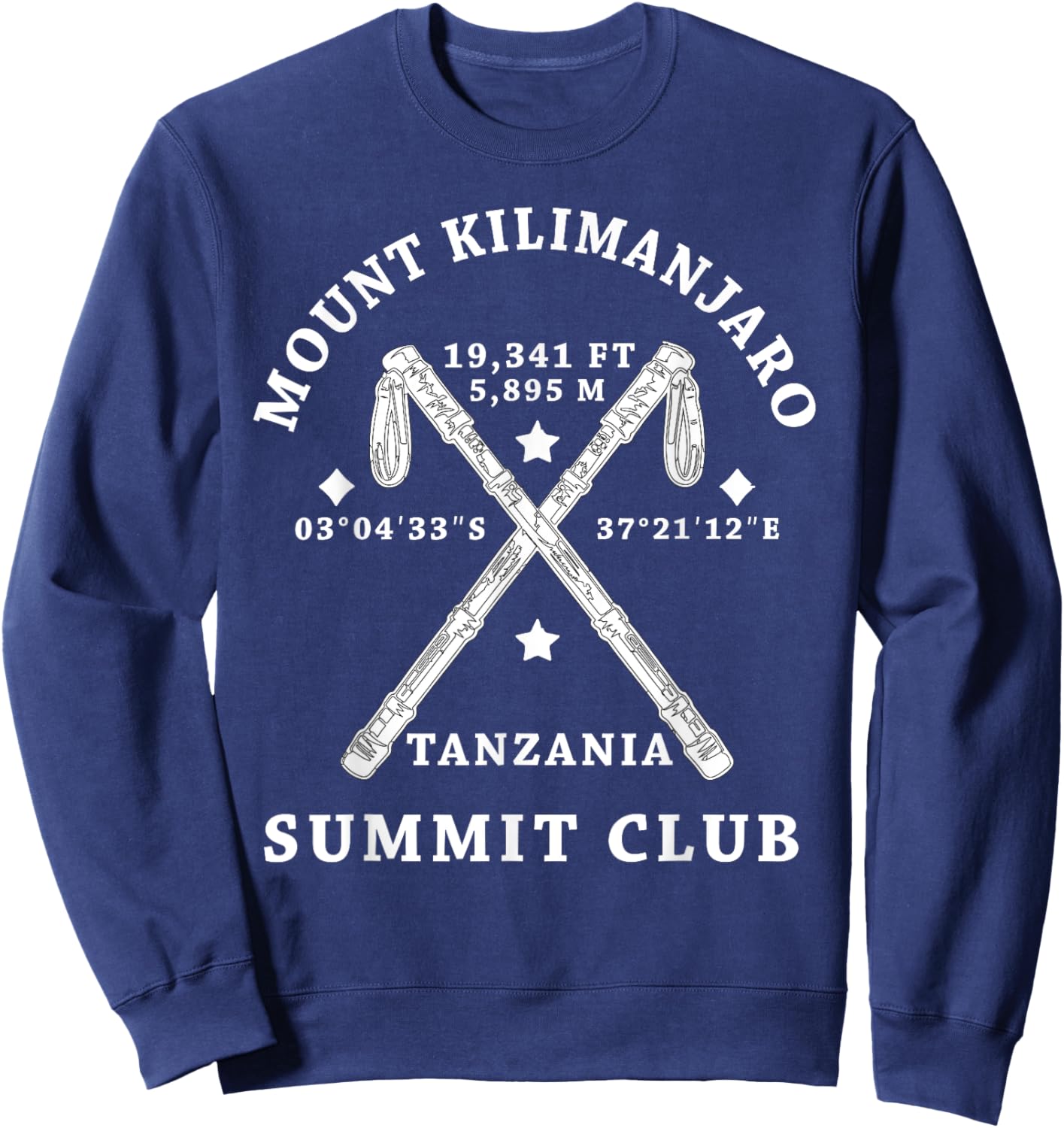 Climbed Mount Kilimanjaro Summit Club Hike Tanzania Sweatshirt - Sweatshirt | Navy