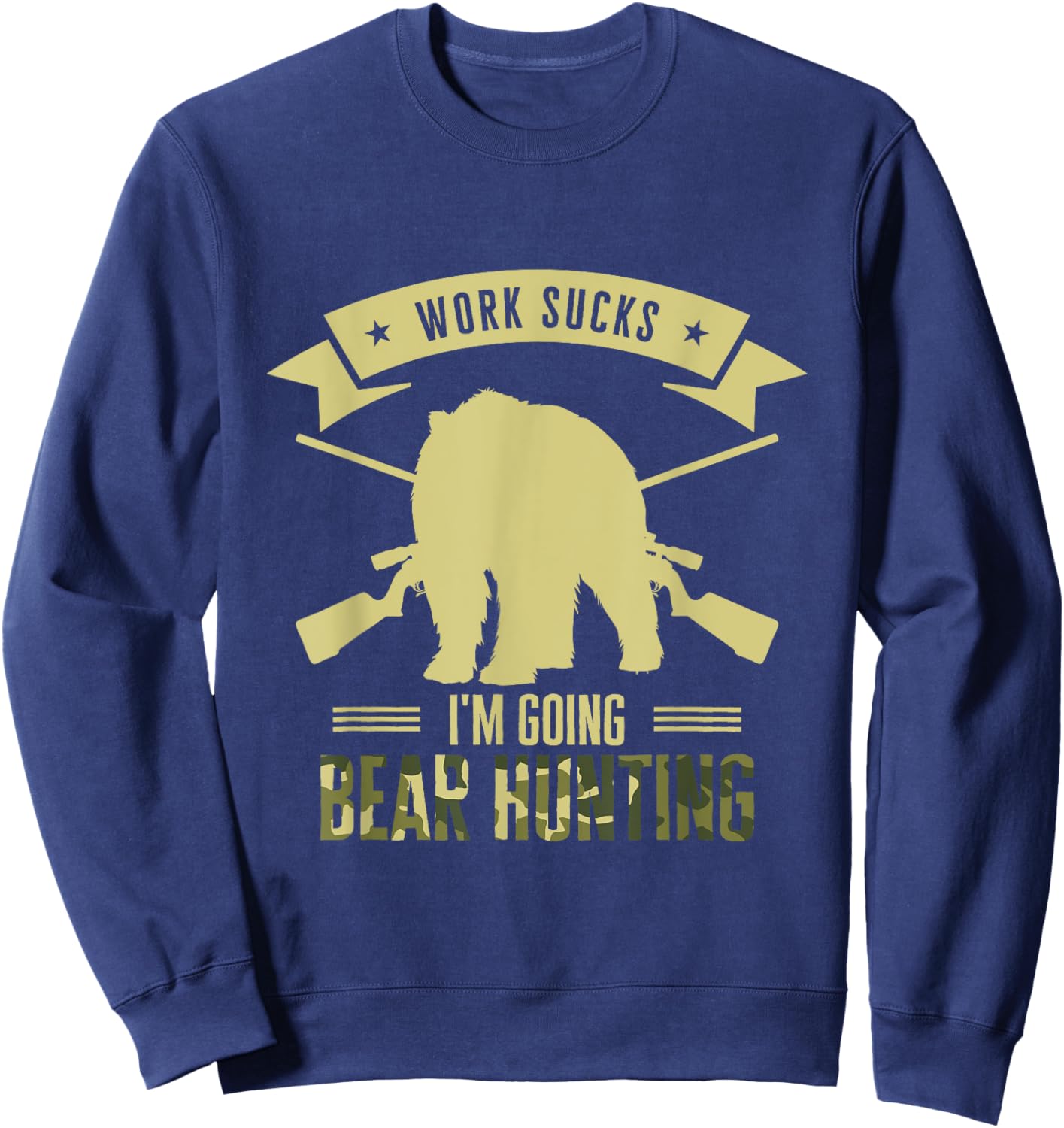 Camo Bear Hunting Wild Animal Hunt Bear Hunter Hunting Sweatshirt - Sweatshirt | Navy