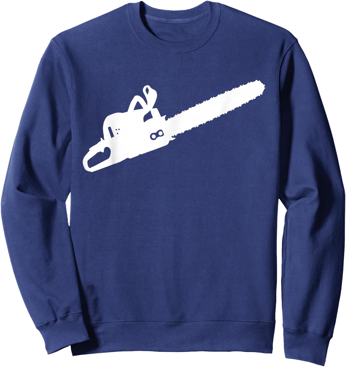 Silhouette Lumberjack Chainsaw Woodworker Arborist Logger Small Sweatshirt - Sweatshirt | Navy