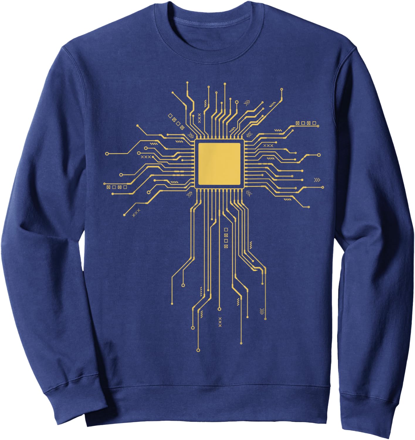 Computer Geek CPU Processor PCB Board Gamer Programmer Sweatshirt - Sweatshirt | Navy