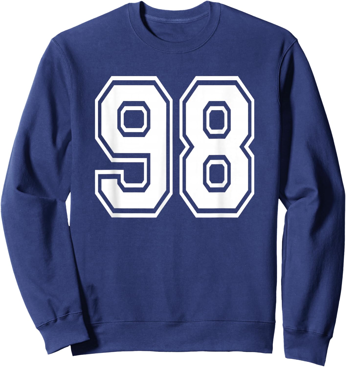 Number 98 98th Birthday Gift Player Team Numbered Jersey Sweatshirt - Sweatshirt | Navy