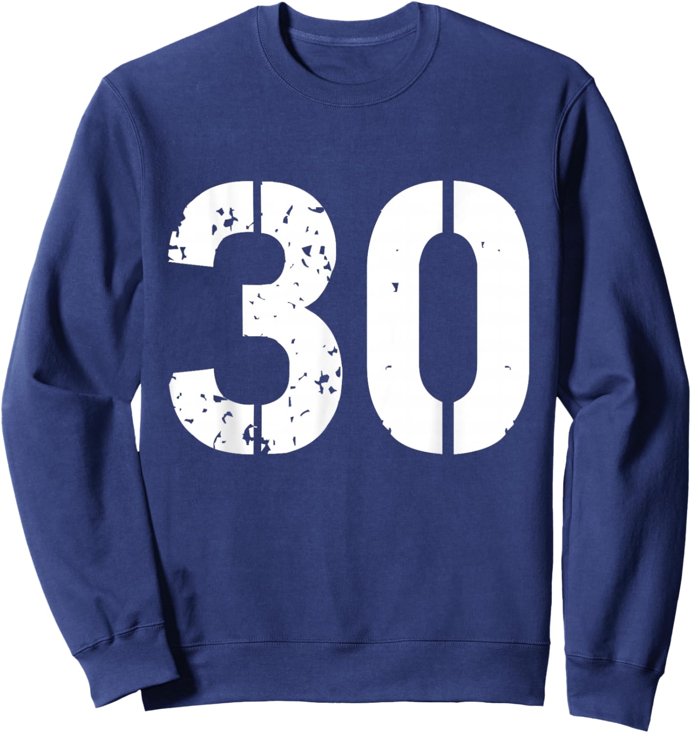 Uniform Numbered Jersey Designs for Sports Fans - -Adults & Kids - Black - Small - Short Sleeve - - Number 30 Varsity Team - 30th Birthday & 30 Years Old Sweatshirt - Sweatshirt | Navy